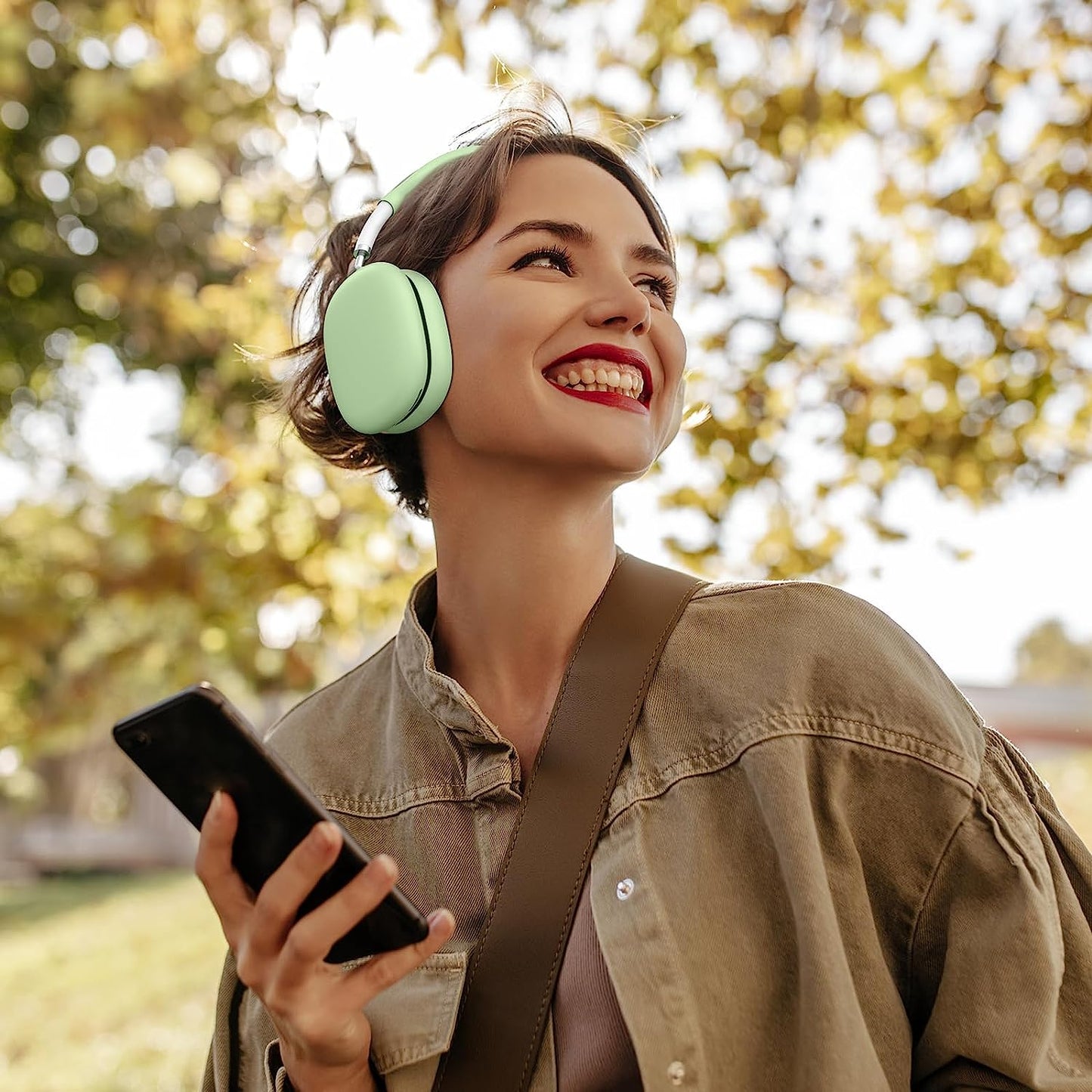 Case Cover for Airpods Max, Soft Silicone Case Cover Kit for Airpod Max Ear Pad/Ear Cups/Headband, Anti-Scratch Protective Accessories for Apple Airpods Max Headphones (Green)  Xyuer   