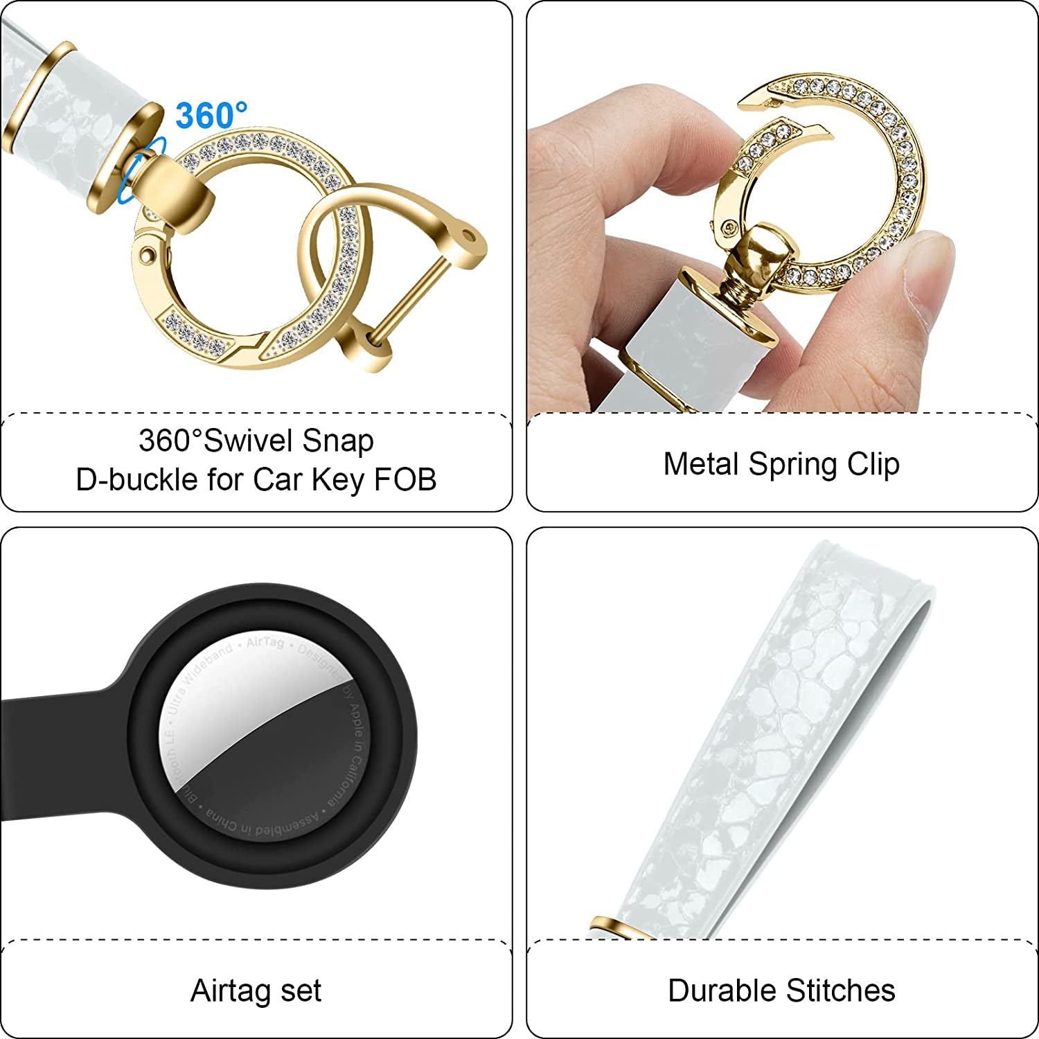 ZUOYOUZ Car Keychain with Airtag Case, Universal Fob Keychain Accessories, Key Chain Holder as Christmas Gift for Women, Men  ZUOYOUZ   