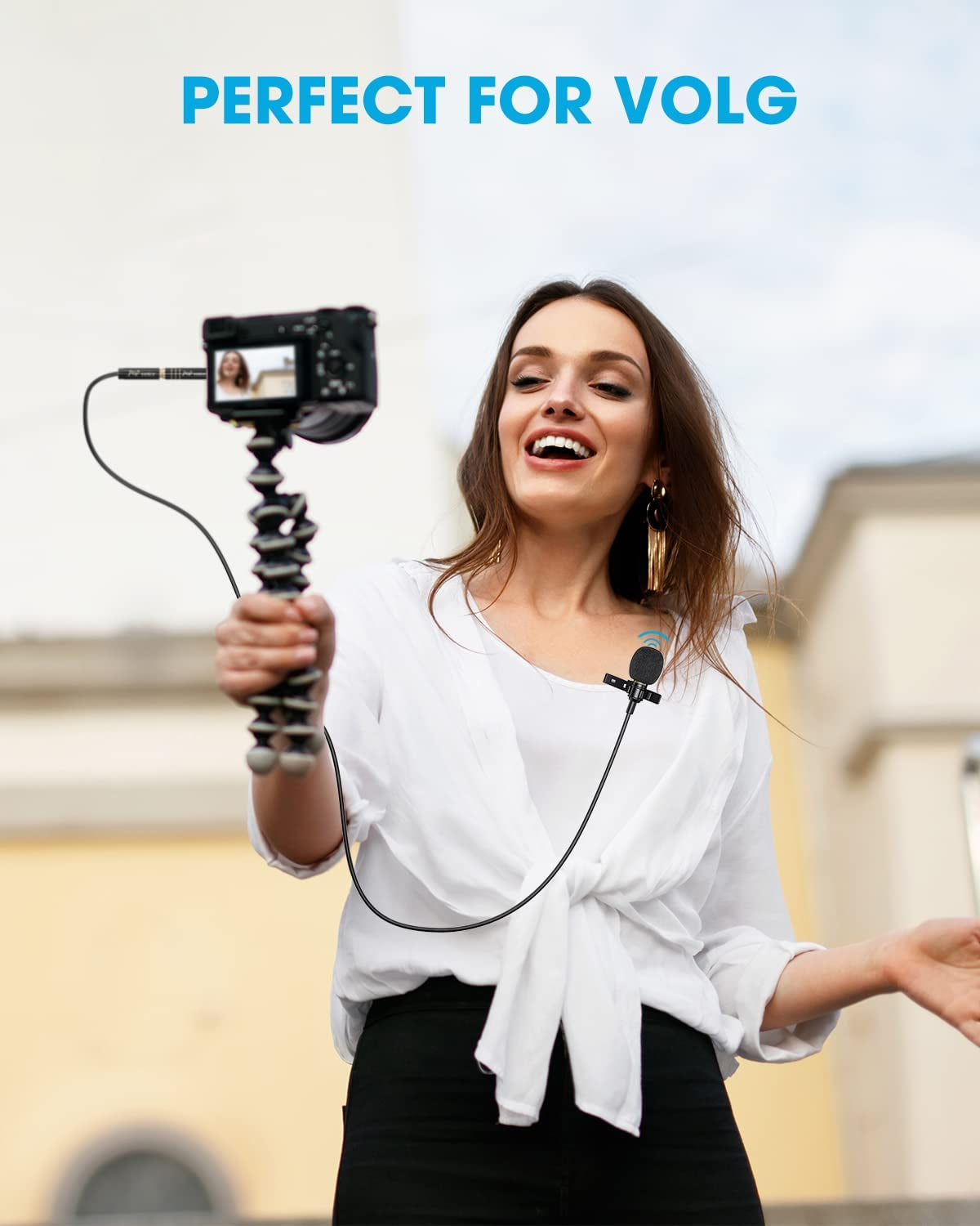 Pop Voice Lapel Microphone Lavalier Mic - Noise Cancelling 16 Feet Lav Mic for Iphone Android & Windows Smartphones, Youtube, Interview, Studio, Video Recording (Single Head Omnidirectional Condenser)  PoP voice   