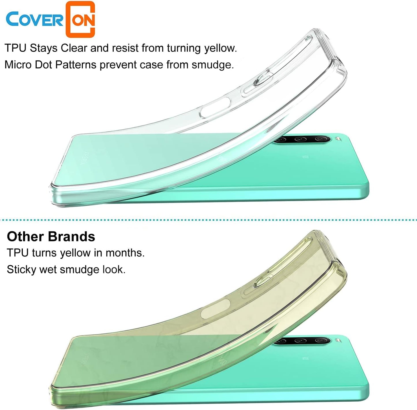 Coveron Slim TPU Designed for Sony Xperia 1 IV Case, Flexible Soft Phone Cover - Clear  CoverON   