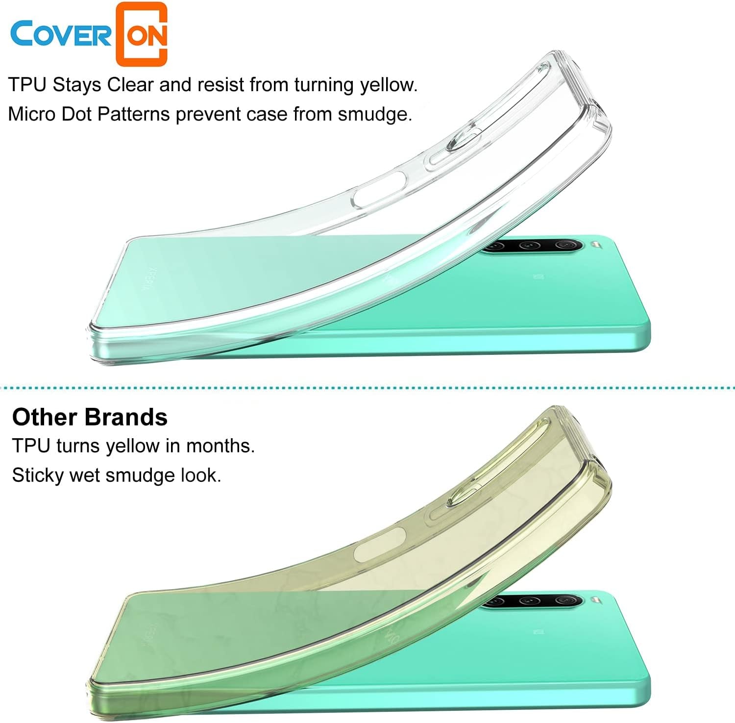 Coveron Slim TPU Designed for Sony Xperia 1 IV Case, Flexible Soft Phone Cover - Clear  CoverON   