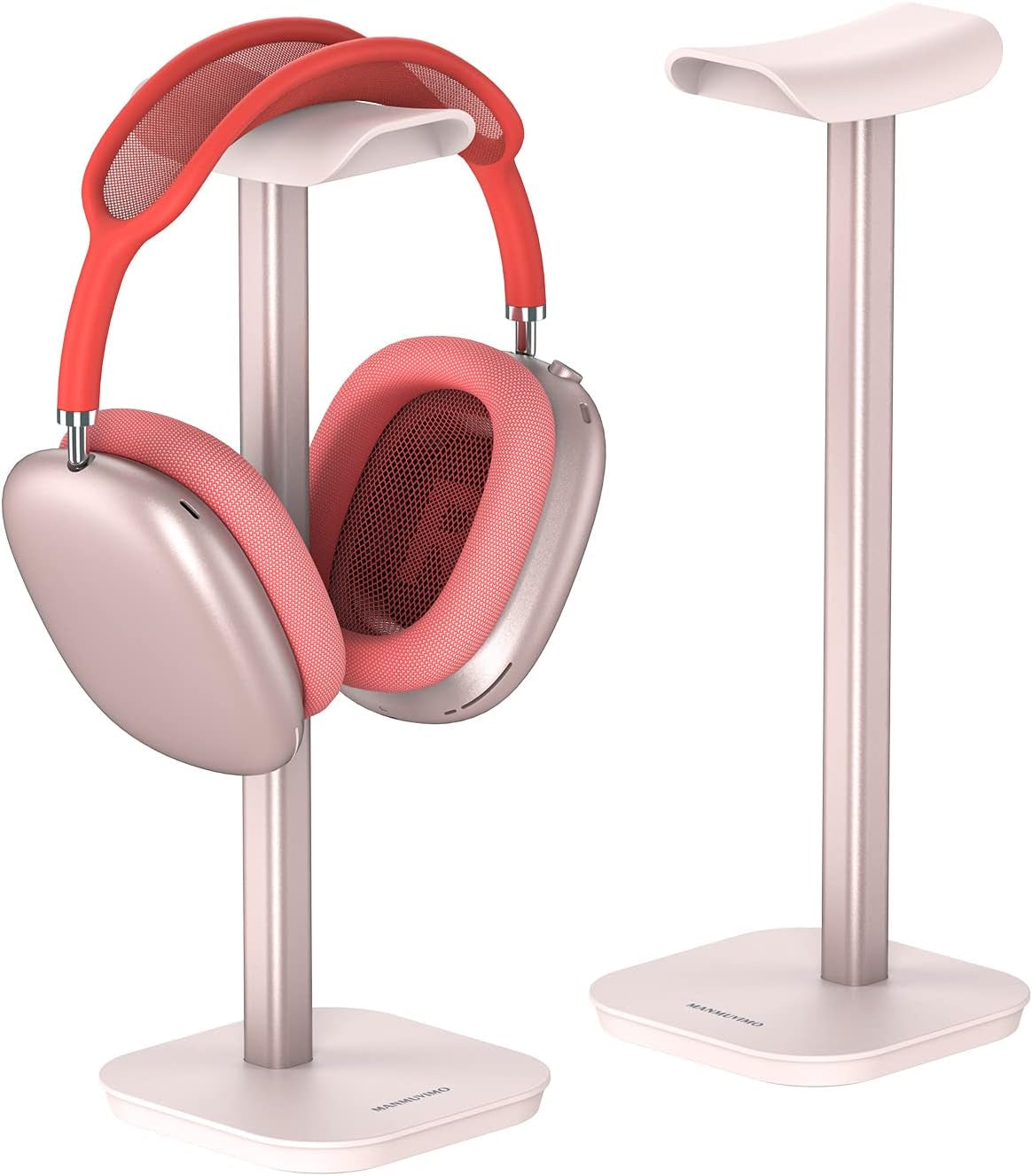 MANMUVIMO Headphone Stand, Desktop Headset Holder Aluminum Earphone Stand for All Gaming Headsets Such as Airpods Max, Sony, Beats, Bose, Sennheiser, Hyperx(Black)  MANMUVIMO Pink  