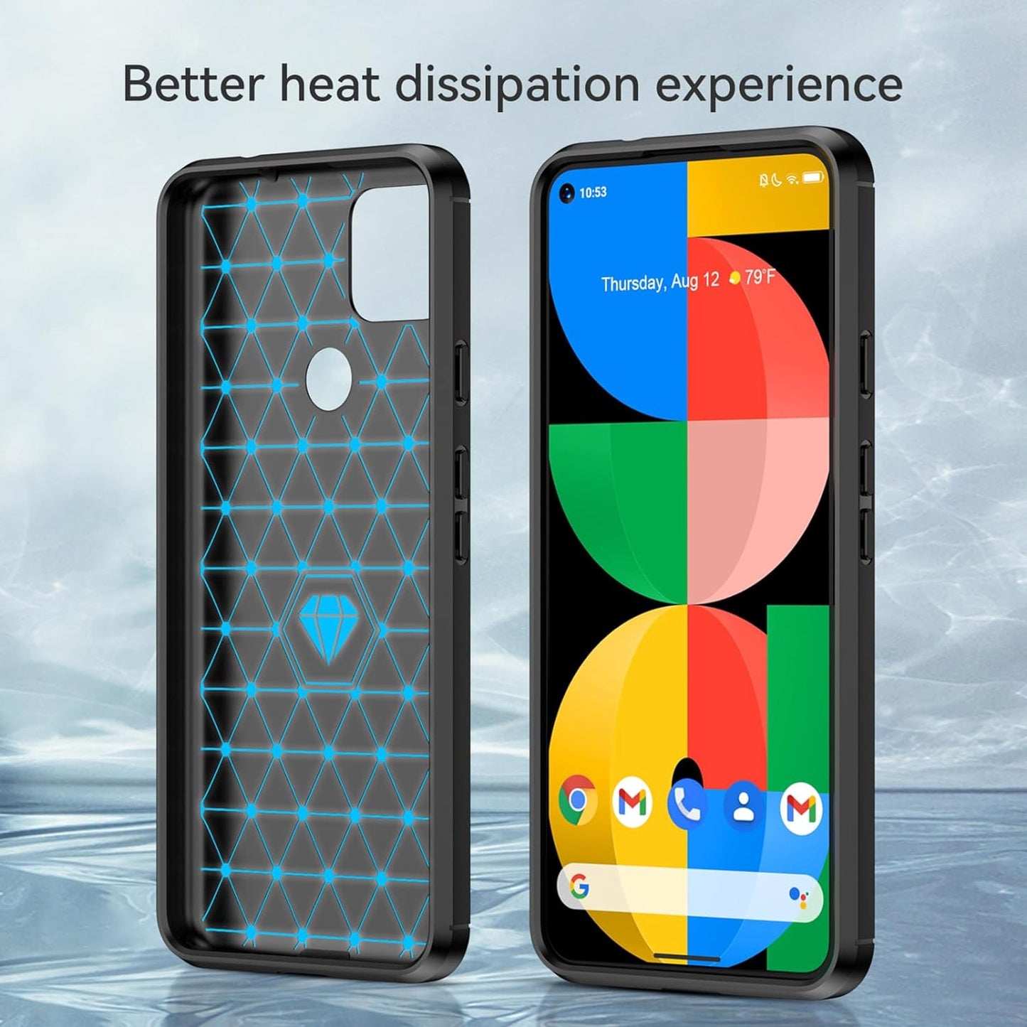 EUAGVQY for Pixel 4A 5G Google 4A 5G Case Carbon Fiber Soft TPU Anti-Slip Durable Lightweight Protective Phone Cover for Google Pixel 4A 5G（Black）  EUAGVQY   