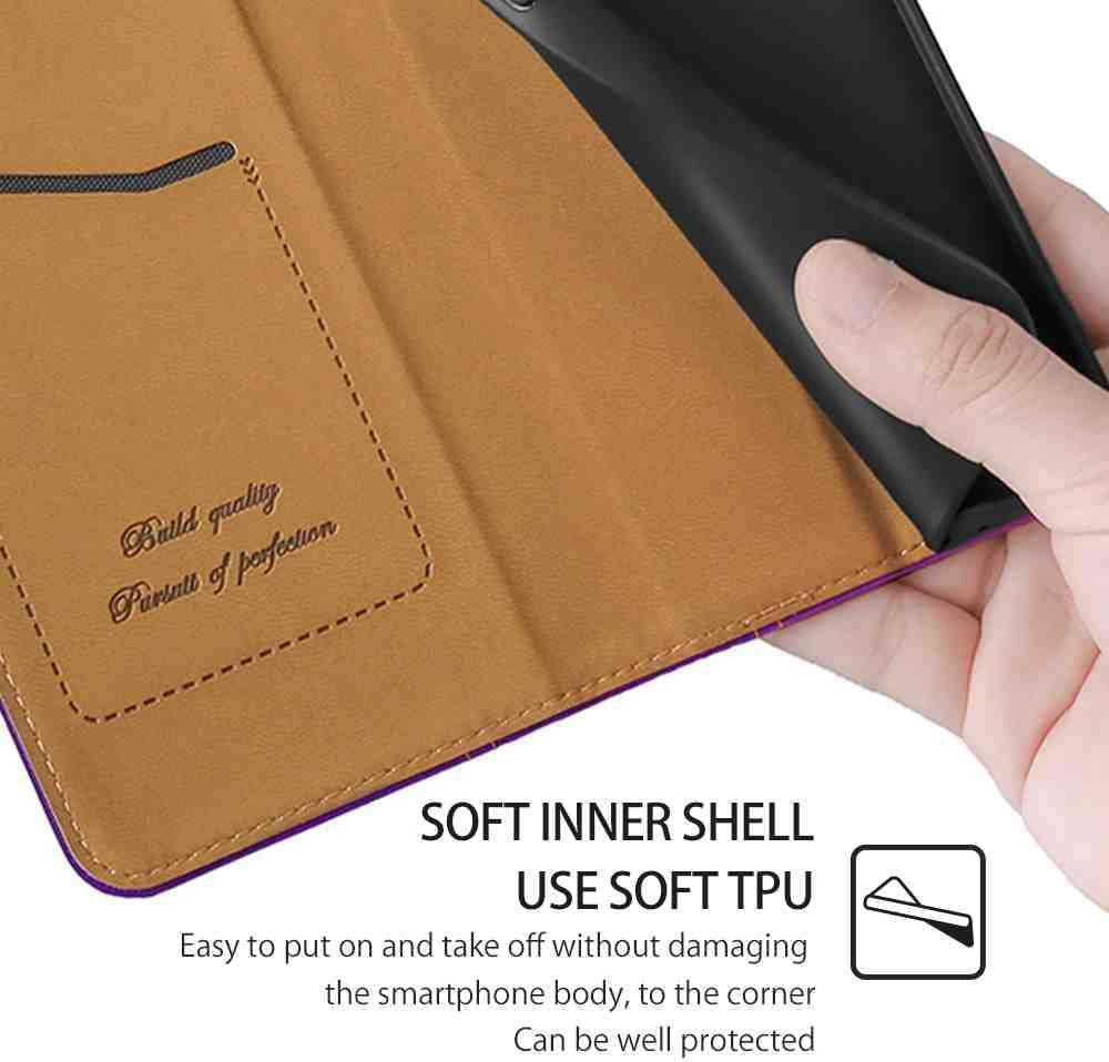 Mojiery Phone Cover Wallet Folio Case for LG X Power 2, Premium PU Leather Slim Fit Cover for X Power 2, 1 Card Slot, Exact Cutouts, Purple  MojieRy   