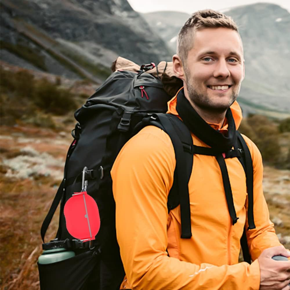 [Upgrade Secure Lock] Beats Studio Buds Case 2021, VAEKNVG Shock-Absorbing Protective Armor Cover for Beats Studio Earbuds Accessories, TPU Hard Shell with Carabiner & Lanyard (Red)  VAEKNVG   