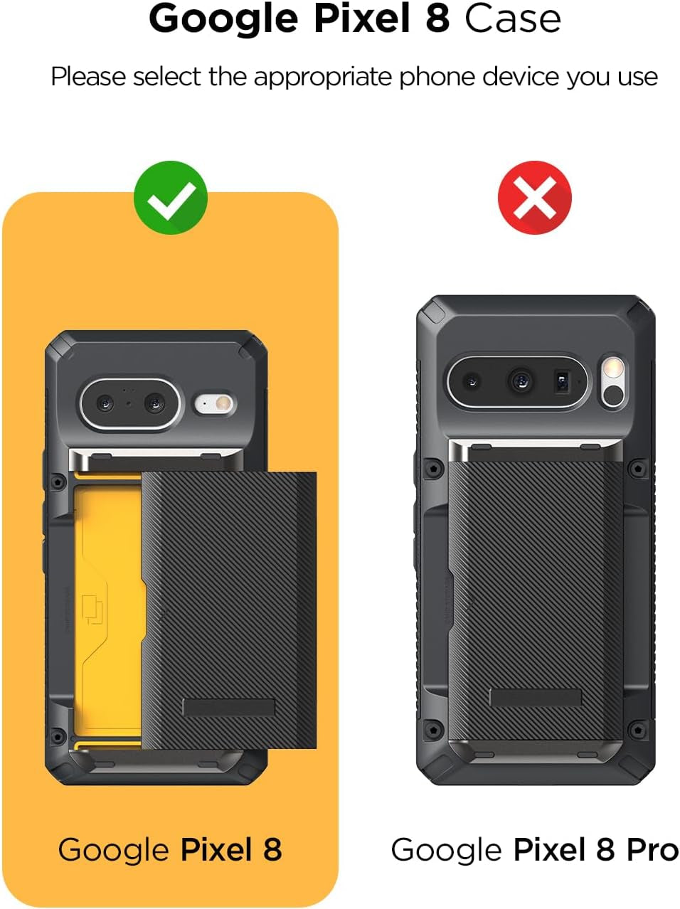 VRS DESIGN Damda Glide Pro Wallet Phone Case for Pixel 8, Sturdy Semi Auto Card Holder Wallet [4 Cards] Case Compatible for Pixel 8 Case (2023) Matte Black  VRS DESIGN   