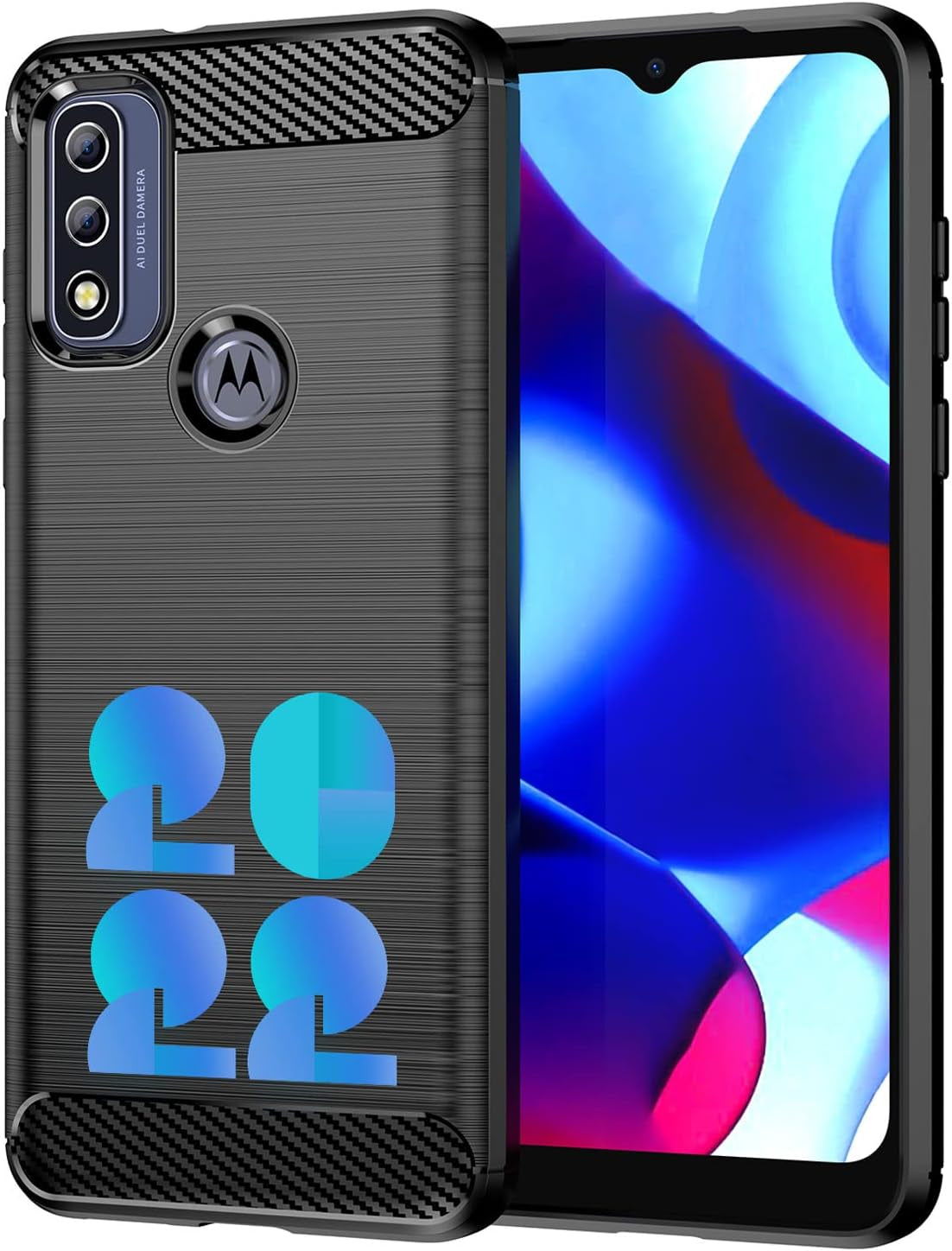 DONGDEAR for Moto G Pure Silicone Phone Case, Slim Thin Flexible TPU Scratch Resistant Rubber Soft Skin Shockproof Carbon Fiber Protective Cases Cover for Motorola G Pure 2021, Brushed Black  DONGDEAR   