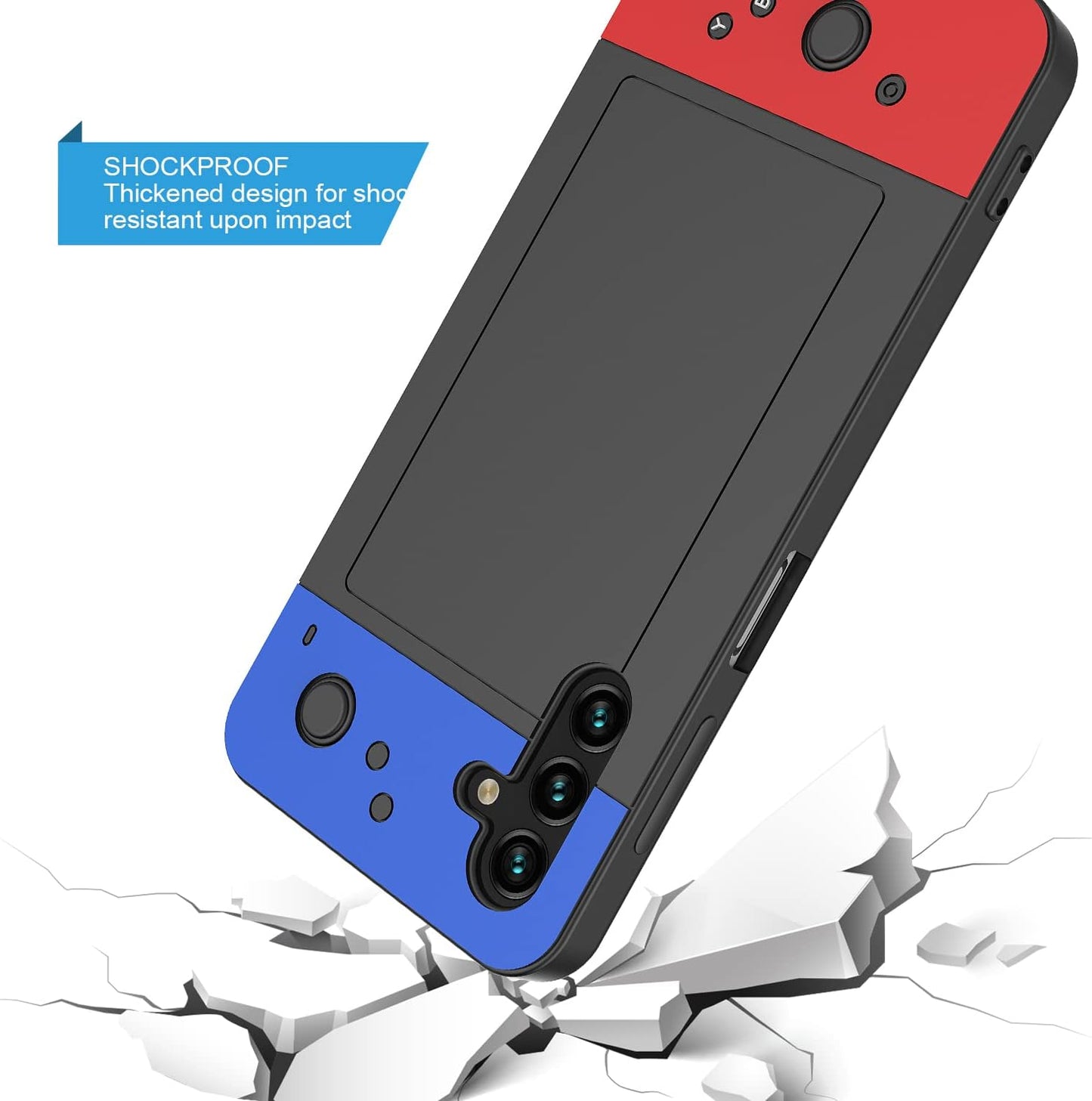 Phone Case for Samsung Galaxy A54 5G,Galaxy A54 4G Cover,Silicone 3D Cartoon Cute Kawaii Fun Gameboy Design Soft Shockproof Cover,Cool Funny Cases for Girl Kid Boy Women Man Red Blue Grey Black  YOOBSTAR   