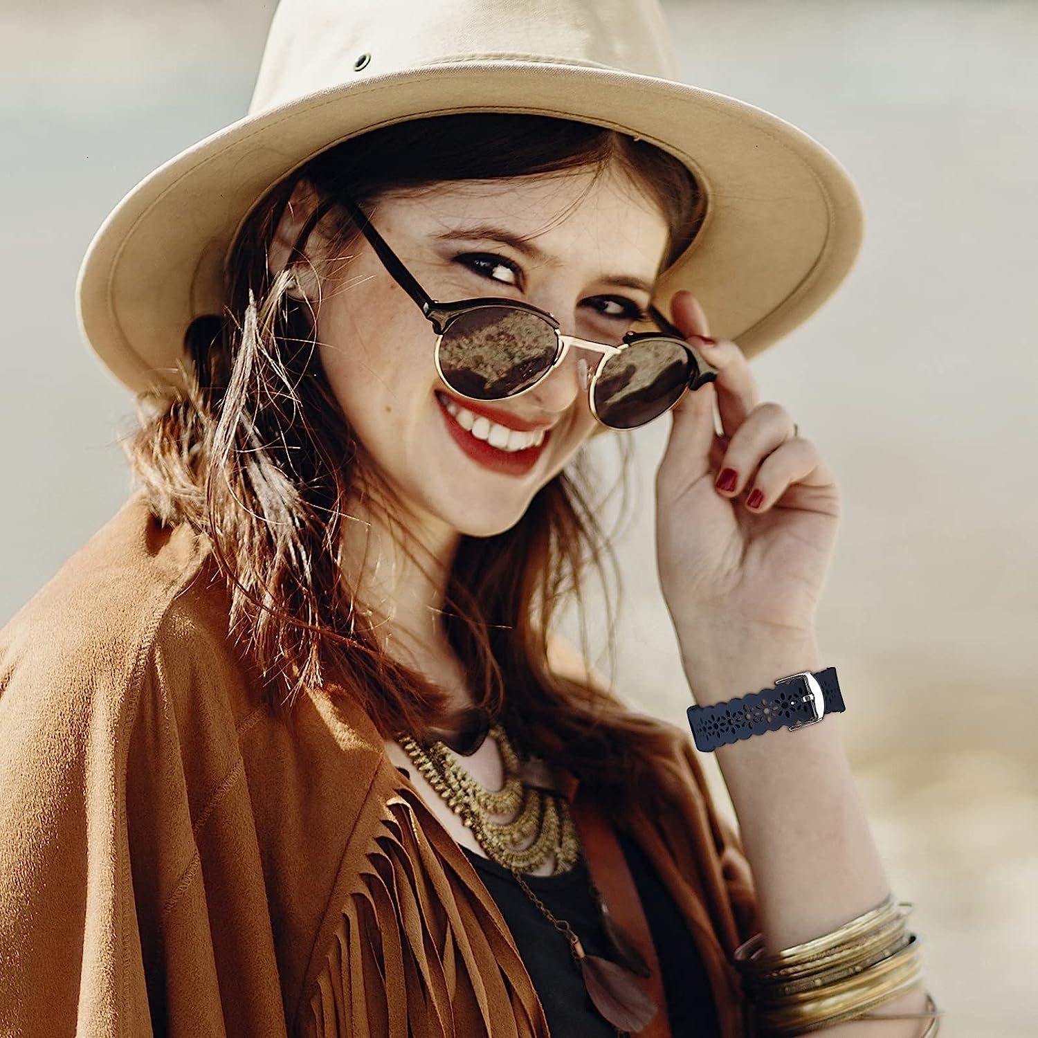 3 Pack Slim Sport Bands Compatible with Fitbit Luxe Band for Women, Soft Silicone Lace Thin Hollow-Out Replacement Wristbands Breathable Bands for Fitbit Luxe Fitness Smart Watch  Wewatri   