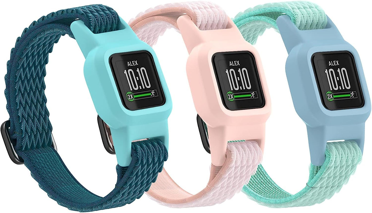 Vanet 3 Pack Compatible with Garmin Vivofit Jr 3 Bands for Kids, Soft Silicone Sport Breathable Bands Adjustable Replacement for Girls Boys  Vanet   