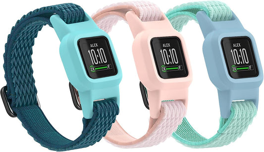Vanet 3 Pack Compatible with Garmin Vivofit Jr 3 Bands for Kids, Soft Silicone Sport Breathable Bands Adjustable Replacement for Girls Boys  Vanet   