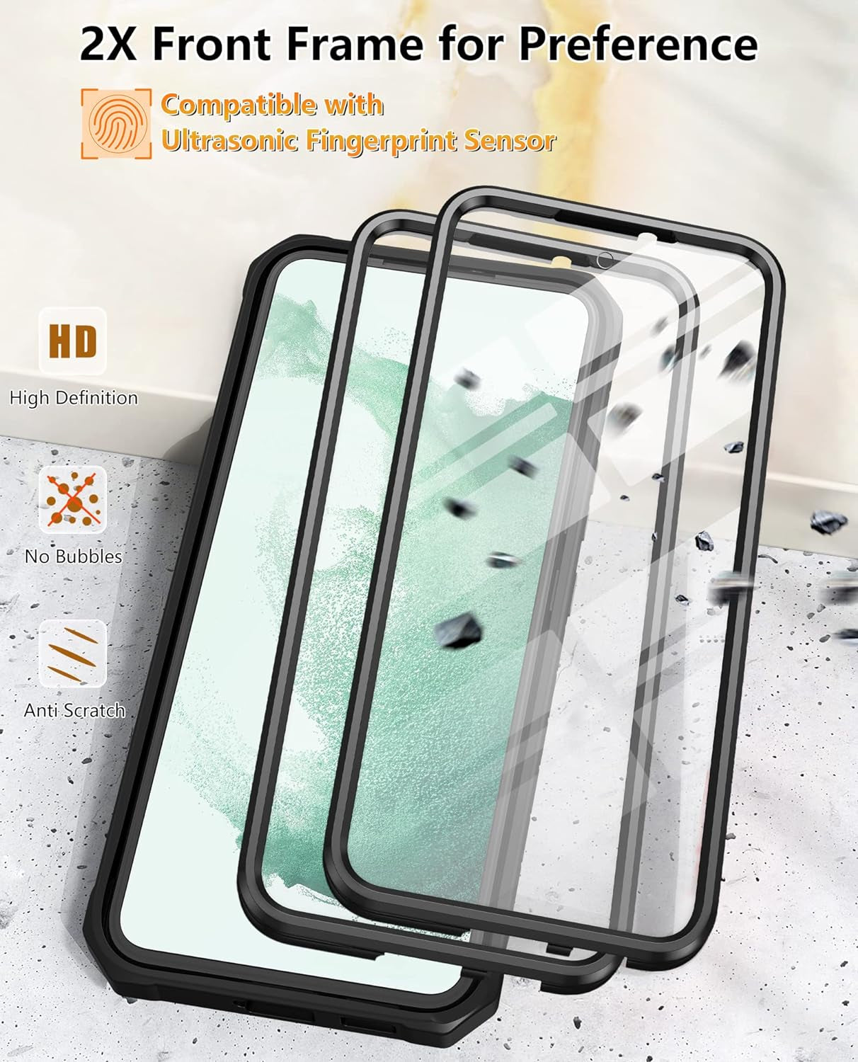 FNTCASE for Samsung Galaxy S22 plus Case: Shockproof Durable S22+ Cell Phone Cover with Built-In Kickstand | TPU Bumper Textured | Full-Body Protective Rugged Belt-Clip Holster Designed Black  DAMAI   