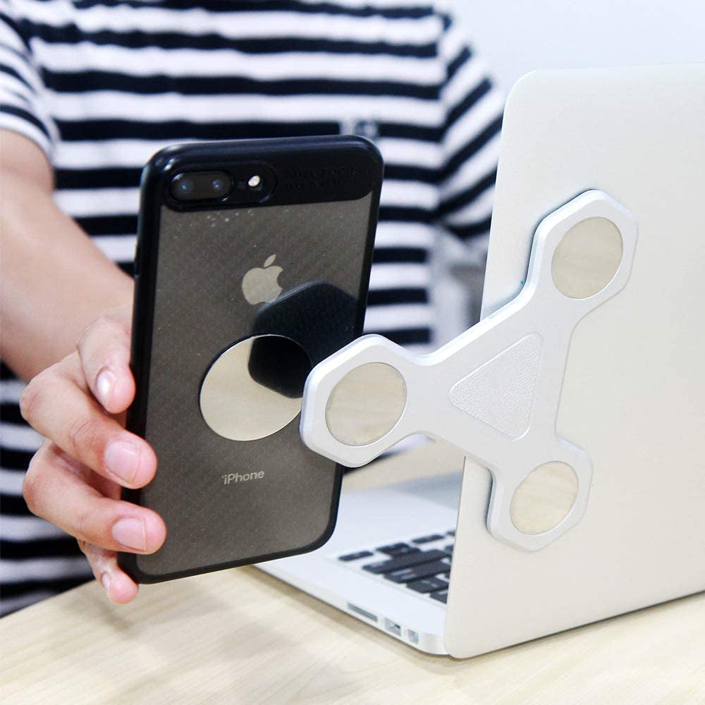 Xcivi Monitor Side Mount Magnetic Bracket Laptop Duo Screen Mount - Mount Your Smartphone to Your Laptop (Sliver)  xcivi   