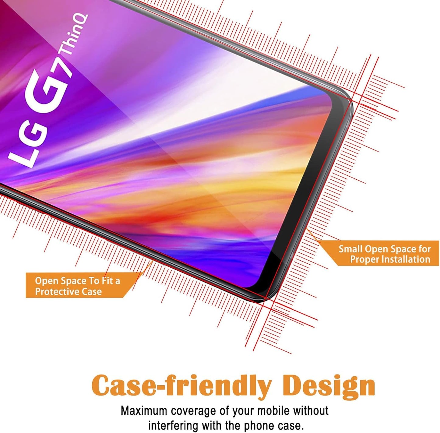 KKEIKO 3 Pack Screen Protector Compatible with LG G7 Thinq, Tempered Glass Screen Protector for LG G7 Thinq, Case Friendly, 9H Hardness, Scratch Resistant  KKEIKO   