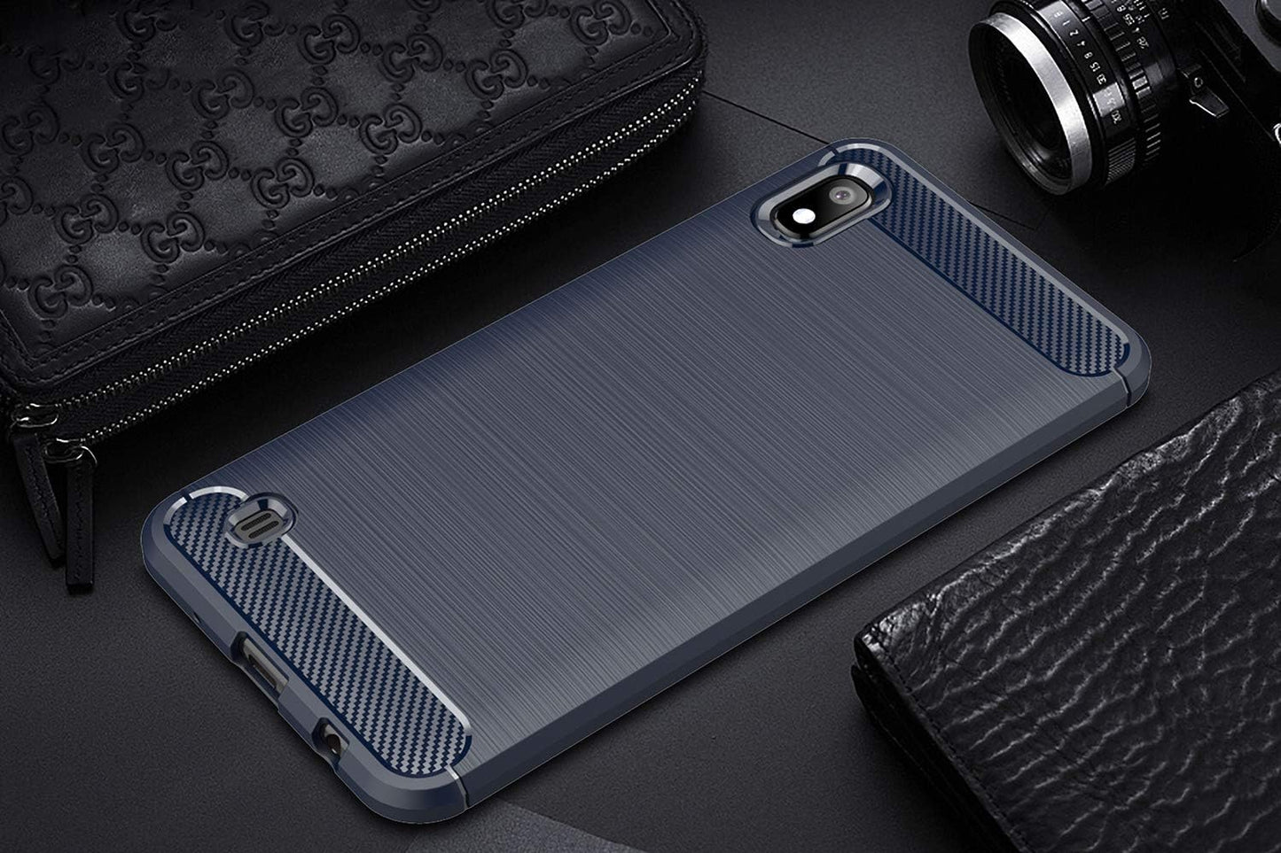 Aidinar Case for Sony Xperia L3, Slim Navy Soft TPU Case + [2 Pack] Sony Xperia L3 Tempered Glass Screen Protector, Flexible Silicone Cover for Sony Xperia L3 Phone Cover  Aidinar   