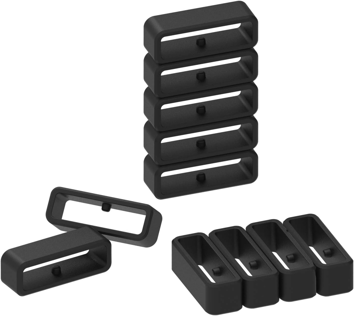 Band Keepers Compatible with Garmin Instinct/Instinct 2/Vivoactive 4/Fenix 7/Fenix 6/Fenix 5 Watch Bands, Silicone Fastener Rings Security Loop/Holder/Retainer (Black-6Pcs)  RuenTech Black-11pcs  