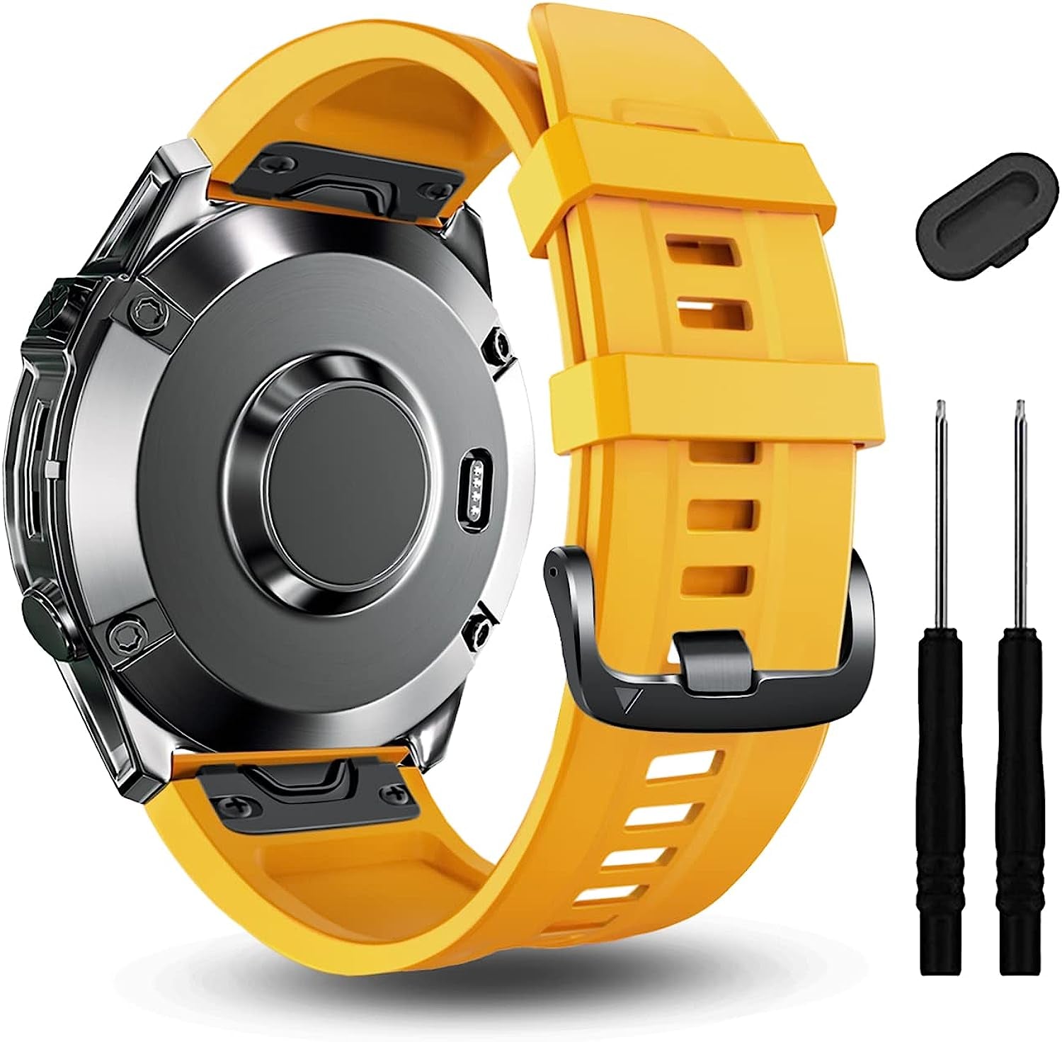 ZPJPPLX 20Mm Soft Silicone Quickfit Watch Band Compatible with Garmin Fenix 7S/Fenix 6S Pro/6S,Sport Replacement Wristband for Fenix 5S Plus/5S/Descent Mk2S Smartwatch Band  ZPJPPLX Yellow  