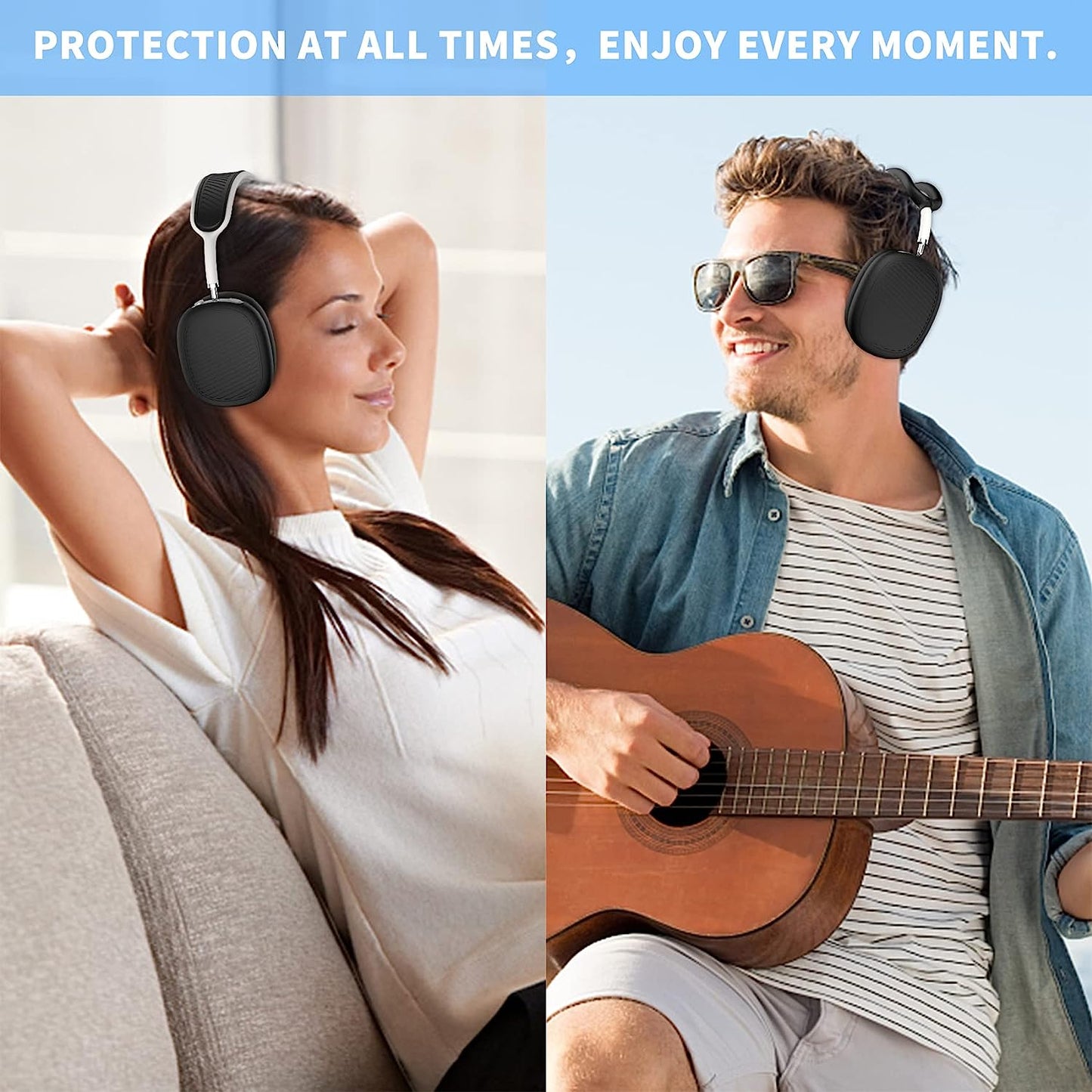 WOOPIT 4 Set Airpods Max Case Cover,Silicone Case for Airpods Max Headphones,Anti-Scratch Ear Pad Cover/Ear Cover/Headband Cover/Soft Headband Cushion Protector Accessories for Apple Airpods Max  WOOPIT   