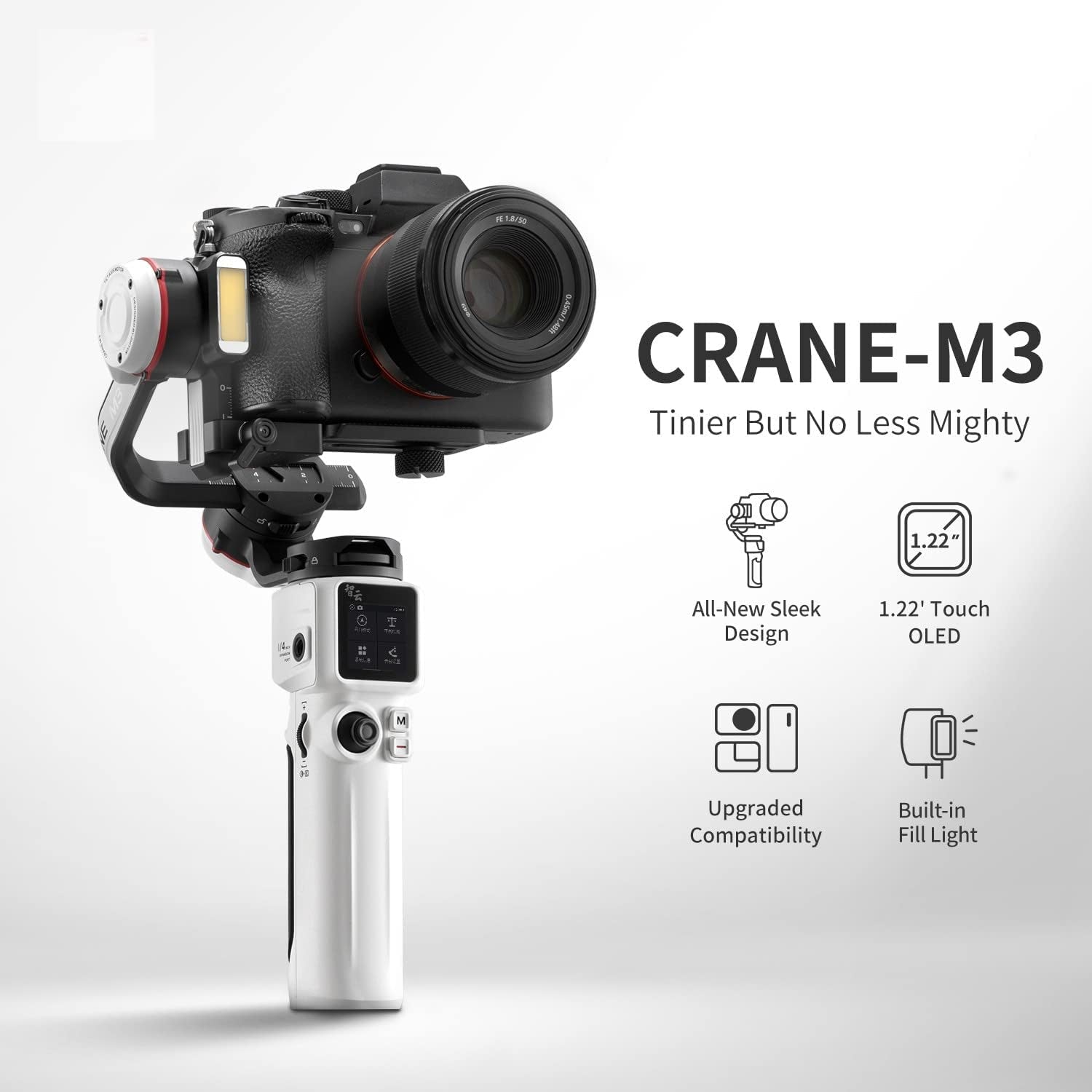 Zhiyun Crane M3 Combo W/Go Pro Mount + Phone Holder + Backpack + Tripod 3-Axis Handheld Gimbal Stabilizer for Light-Weight Mirrorless/Sport/Action Cameras Smartphone Compatible with Gopro Hero Iphone  Zhiyun   
