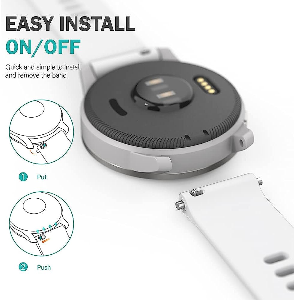 TUSITA Quick Release Silicone Band 22Mm Replacement for Garmin Vivoactive 4,Venu 2,Samsung Gear S3 Frontier, Galaxy Watch 46Mm/Watch 3 45Mm, Fossil Gen 5, Amazfit GTR 2, 2E,Ticwatch Pro 3,YAMAY SW022  TUSITA   