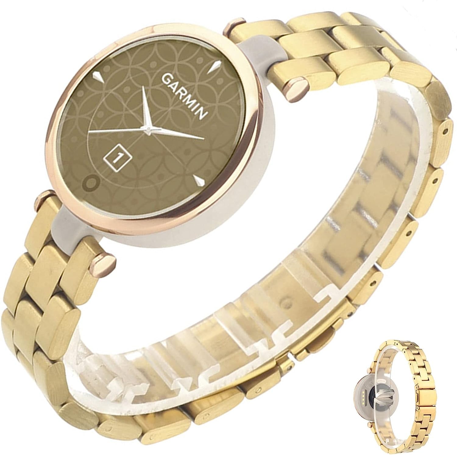 Miimall Metal Watch Band Compatible with Garmin Lily Watch, Stainless Steel Band Adjustable Wristband Replacement Men Women Metal Band Accessories Bracelet Fit for Garmin Lily Smartwatch  Miimall   