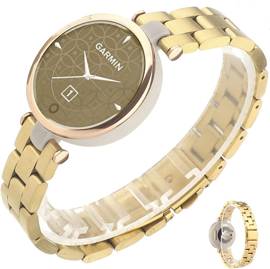 Miimall Metal Watch Band Compatible with Garmin Lily Watch, Stainless Steel Band Adjustable Wristband Replacement Men Women Metal Band Accessories Bracelet Fit for Garmin Lily Smartwatch  Miimall   