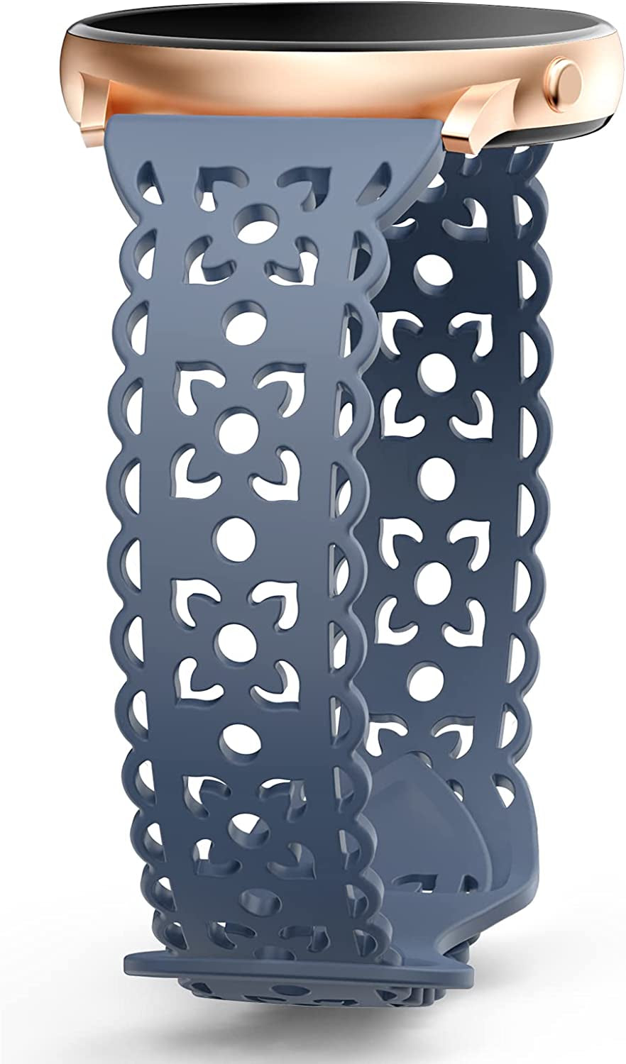 20Mm Lace Silicone Band Compatible with Samsung Galaxy Watch 4 Band 40Mm 44Mm,Galaxy Watch 4 Classic Band 42Mm 46Mm,Galaxy Watch 5 Bands,Slim Sport Strap Replacement Band for Galaxy Watch 4/5 Women  HEARTBOOM Lavender Grey 20MM 