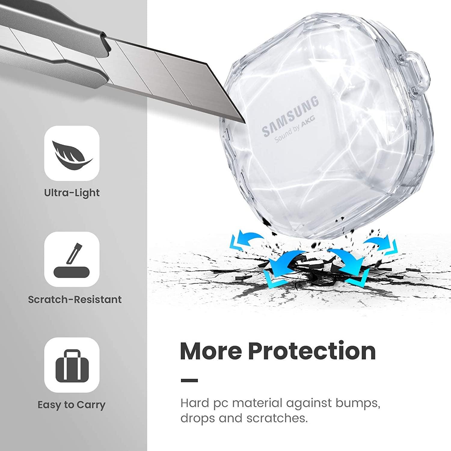 Goton Compatible for Samsung Galaxy Buds 2 Pro Case(2022)/ Galaxy Buds 2 Case (2021)/ Galaxy Buds Pro Case (2021) / Galaxy Buds Live Case (2020),Hard PC Shockproof Protective Cover with Keychain  Goton   