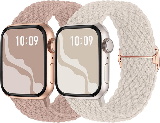 Braided Solo Loop Compatible with Apple Watch Band 38Mm 40Mm 41Mm 42Mm 44Mm 45Mm 49Mm, Stretchy Sport Bands Women Men Elastic Nylon Wristband for Iwatch Series 8 7 6 SE 5 4 3 2 1 Ultra  Suitisbest   