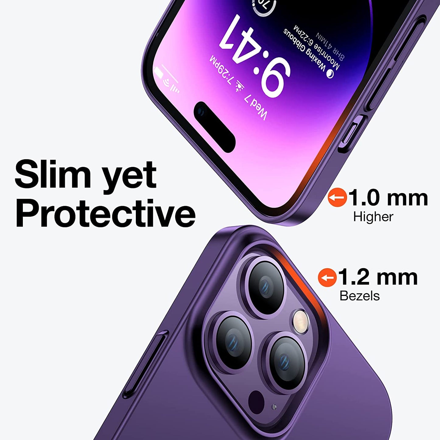 TORRAS Slim Fit Designed for Iphone 14 Pro Max Case 6.7 Inch, Ultra-Thin, Lightweight Hard PC Cover, Purple, Originfit  TORRAS   