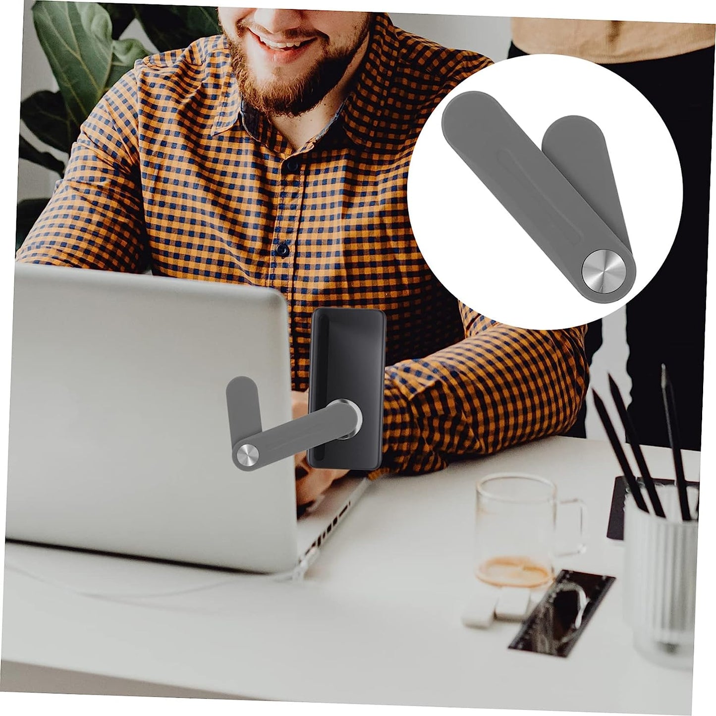 Baluue 4Pcs Expand Mobile Phone Bracket PC Monitor Stands Magnetic Phone Mount Mobile Laptop Stand Phone Mount for Monitor Computer Side Mount Clip Laptop Holder Small Stand Abs  Baluue   