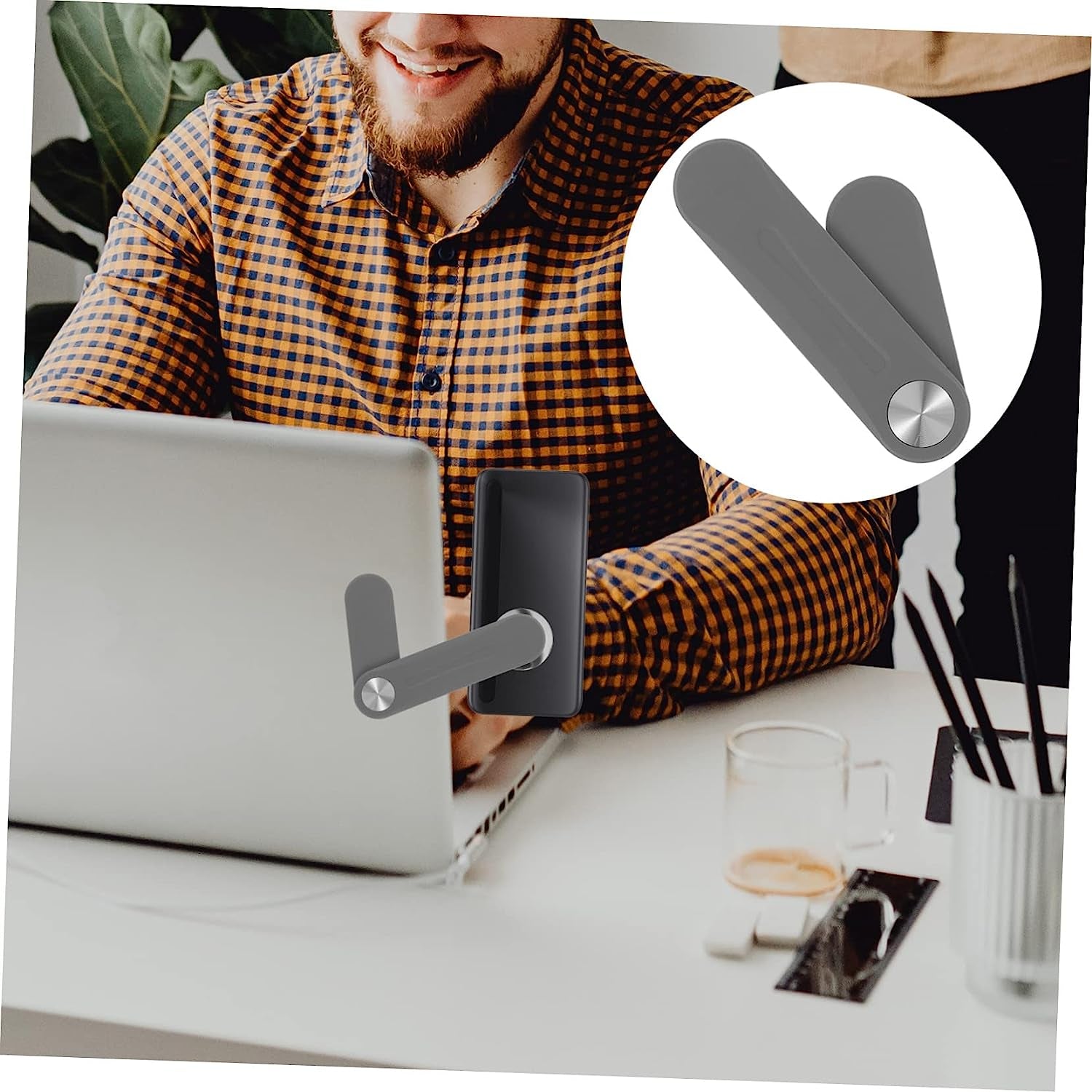 Baluue 4Pcs Expand Mobile Phone Bracket PC Monitor Stands Magnetic Phone Mount Mobile Laptop Stand Phone Mount for Monitor Computer Side Mount Clip Laptop Holder Small Stand Abs  Baluue   