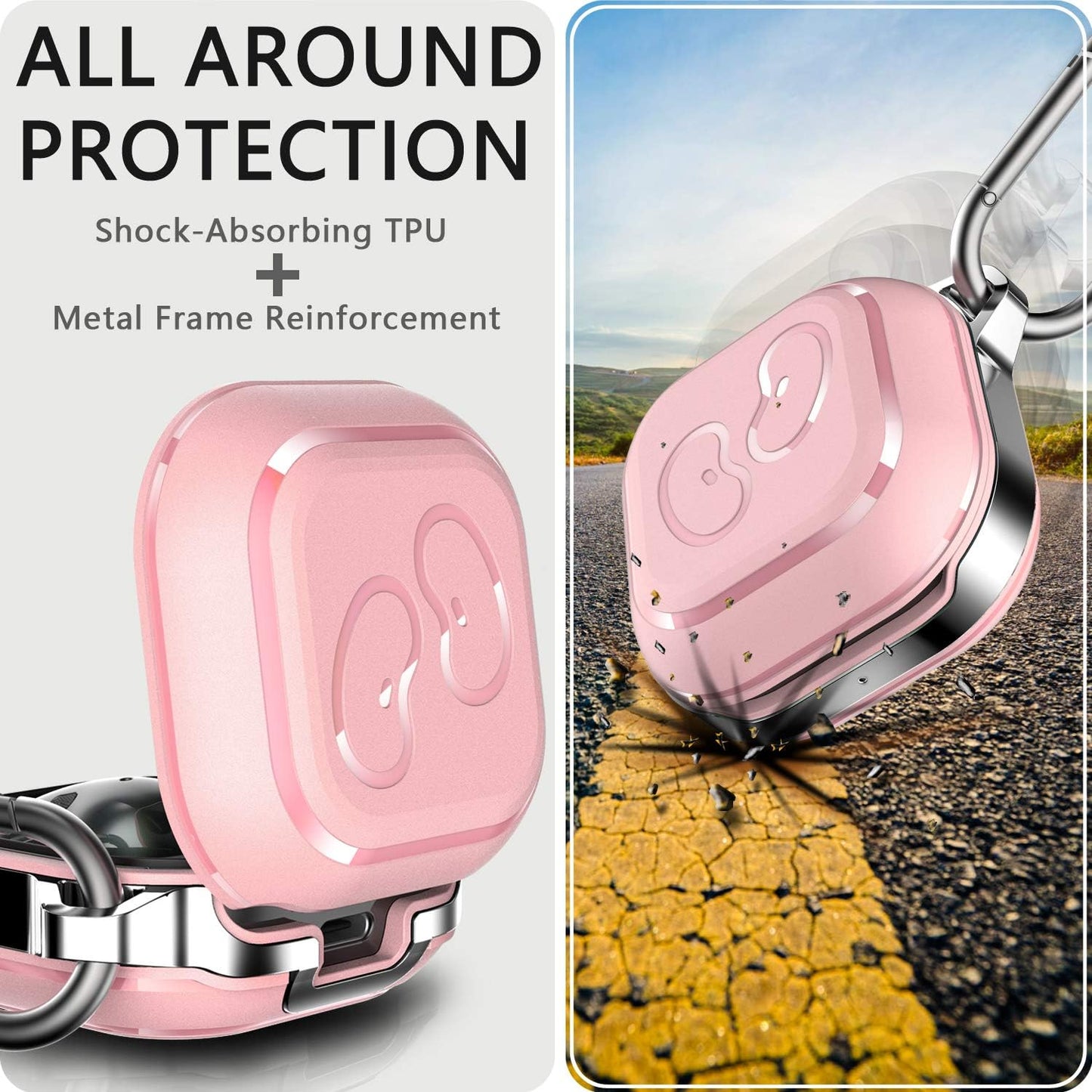 HALLEAST for Galaxy Buds 2 Pro Case/Galaxy Buds 2 Case/Galaxy Buds Pro Case/Buds Live Case Cover, TPU Carrying Case for Women Girl (Support Wireless Charging), Cute Pink  HALLEAST   