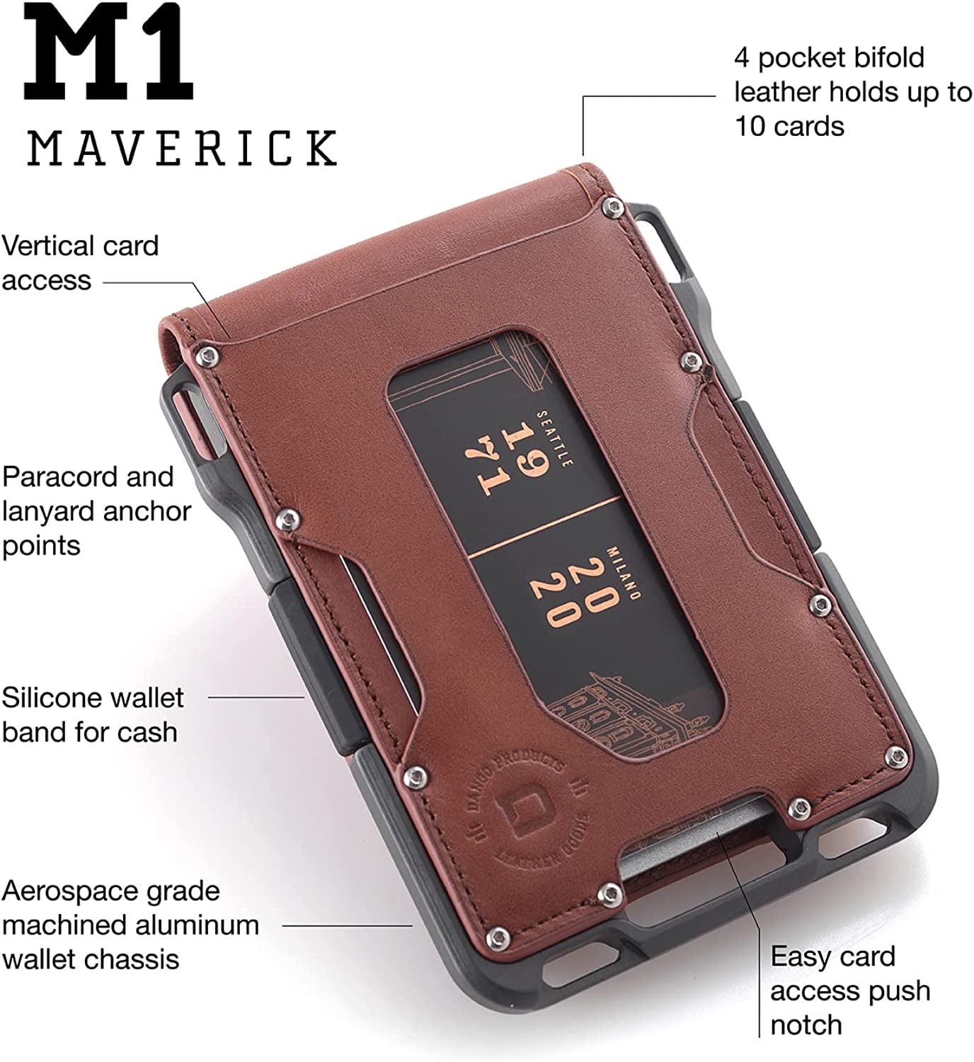 Dango M1 Maverick Wallet - Cnc-Machined Aluminum, RFID Blocking, Made in USA  DANGO PRODUCTS   