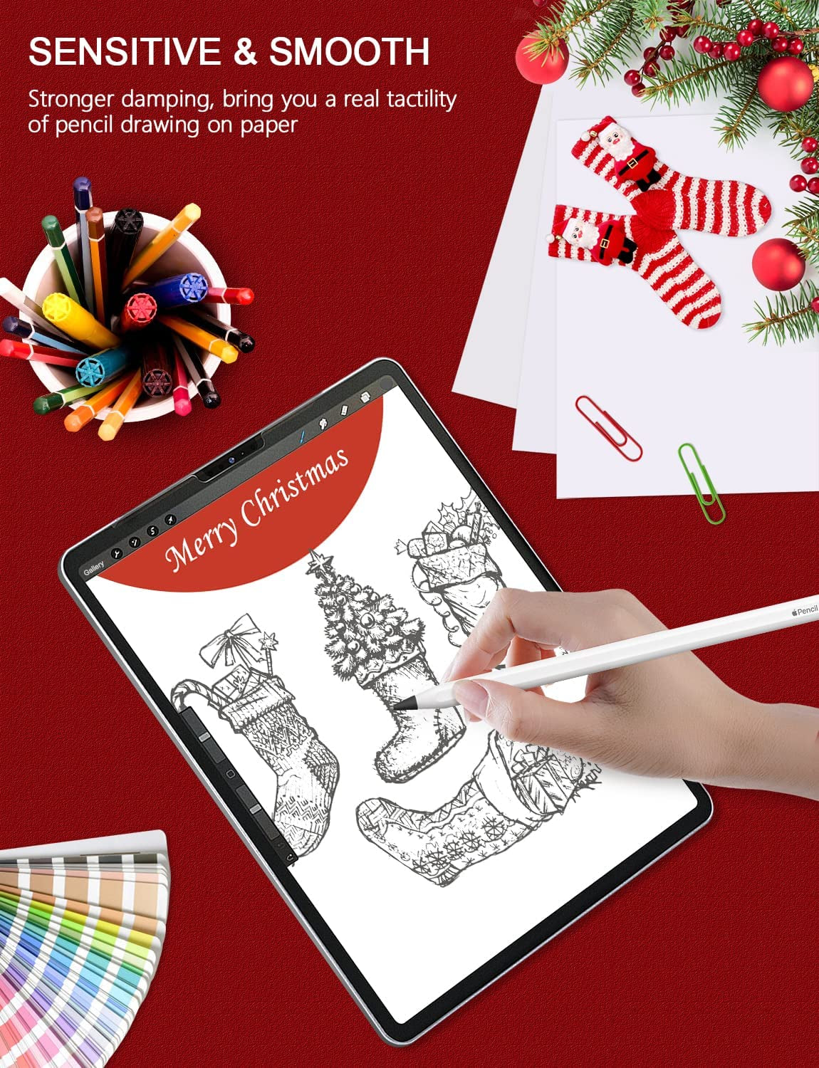 MEKO 2 Pack Upgraded 0.72Mm Fine Ponit Precise Replacement Tips for Apple Pencil 1St/2Nd Generation & Logitech Crayon, Wear-Resisting Pen Nibs for Ipad Pro/Air/Mini Pencil - Black/White  MEKO   