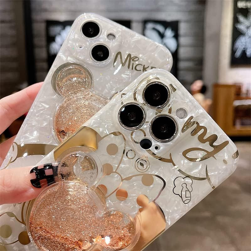 Jerisln Cartoon Case for Iphone 11 Pro Max Cute Golden Minnie Sparkle Bling Cover with Quicksand Holder,Kickstand Soft TPU Shockproof Protective for Women Girls(Iphone 11 Pro Max Minnie 6.5'')  Jerisln   