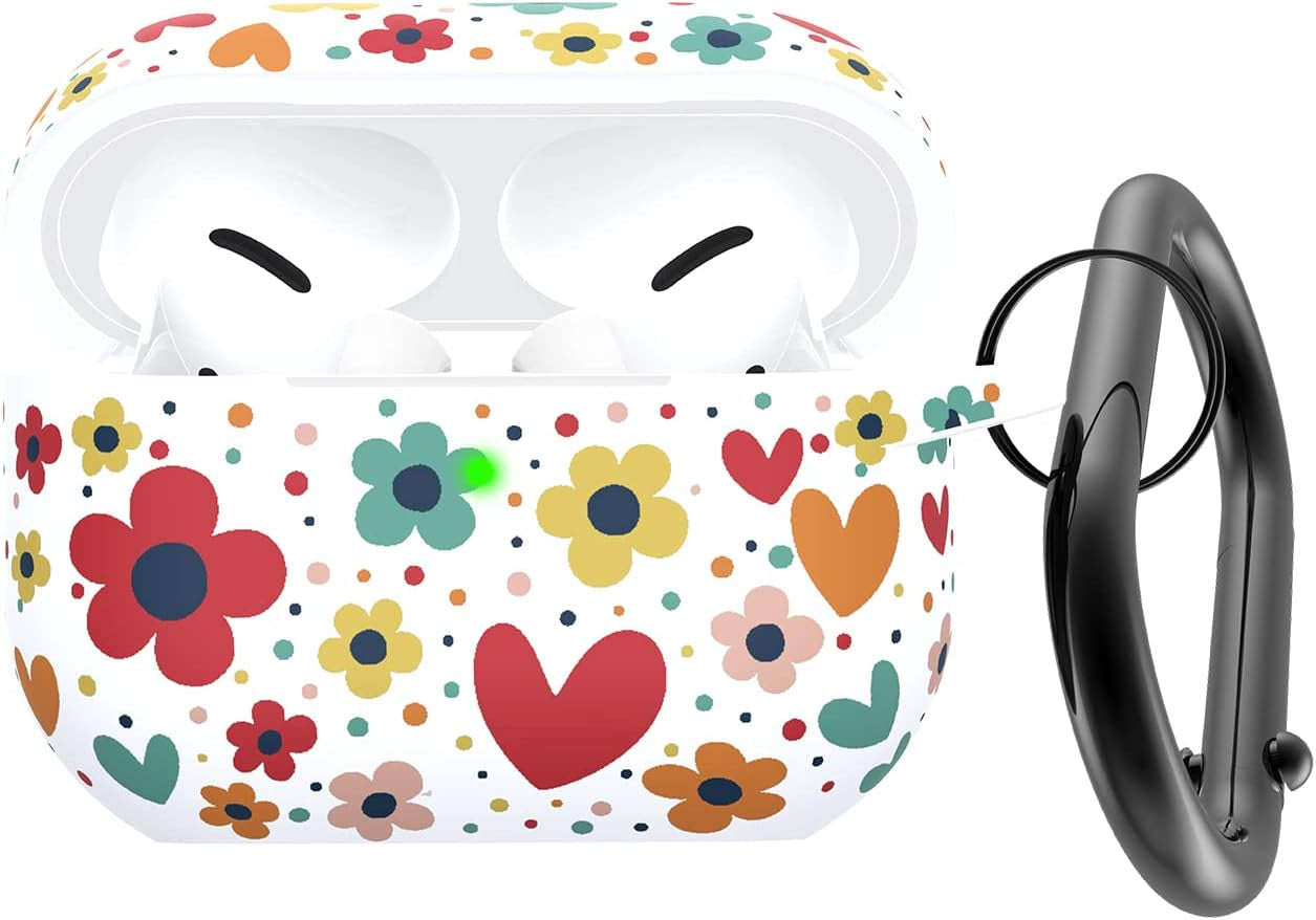 AGAOSH for Airpods Pro 2Nd Generation Case Cover with Keychain,Soft Silicone Skin Cover Protective Case for New Apple Airpods Pro Gen 2 Case 2022 Charging Case for Women Men Girl [Front LED Visible]  AGAOSH Colorful Flower  