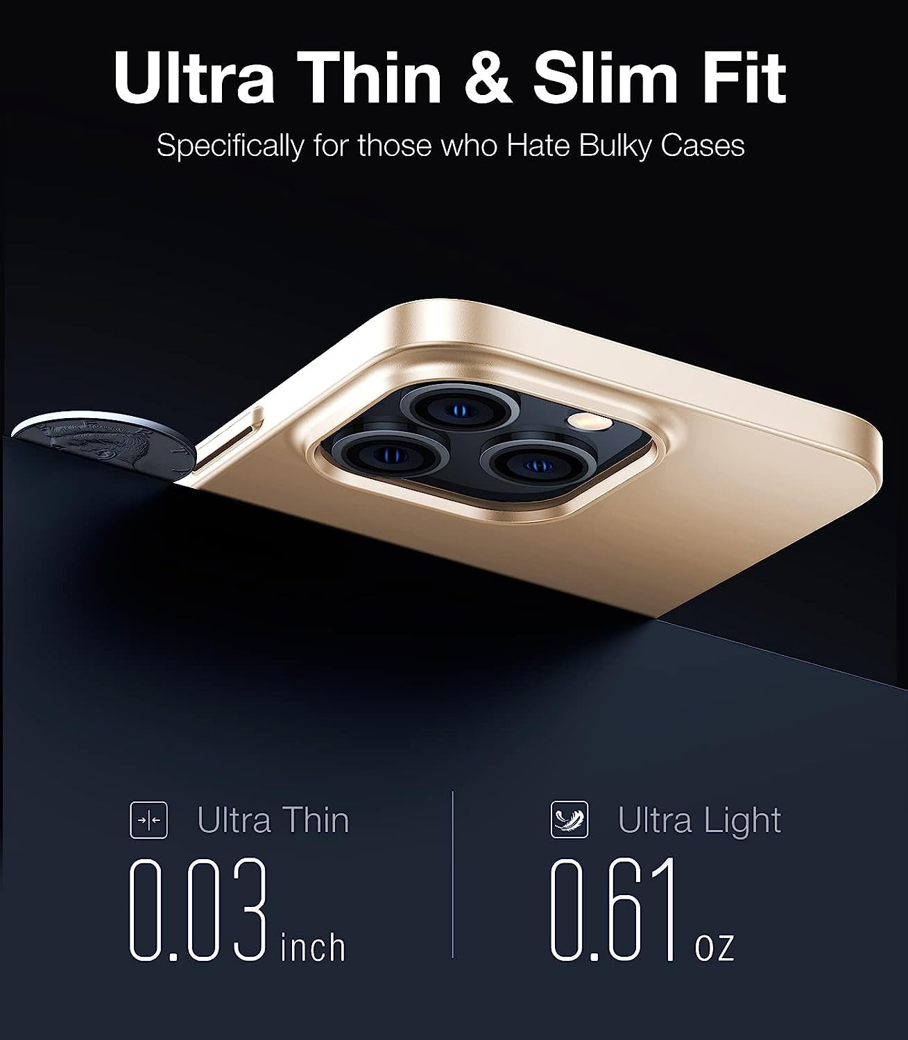 TORRAS Magnetic Slim-Fit for Iphone 14 Pro Max Phone Case, Ultra-Thin 14 Pro Max Case [Compatible with Magsafe], Matte Hard PC Cover Protective Anti-Fingerprint Anti-Scratch Phone Case 2022, Gold  TORRAS   