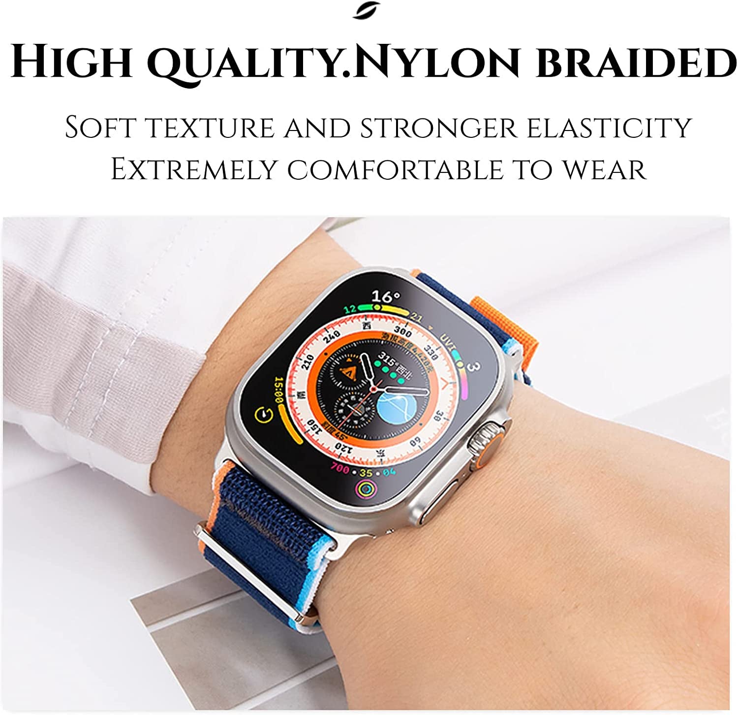 DXJKDZA Compatible with Apple Watch Ultra Band 49Mm 45Mm 44Mm 42Mm 41Mm 40Mm 38Mm for Women Men, Trail Loop Band Soft Nylon Sport Loop Strap for Iwatch Series Ultra 8 7 6 5 4 3 2 1 SE  DXJKDZA   