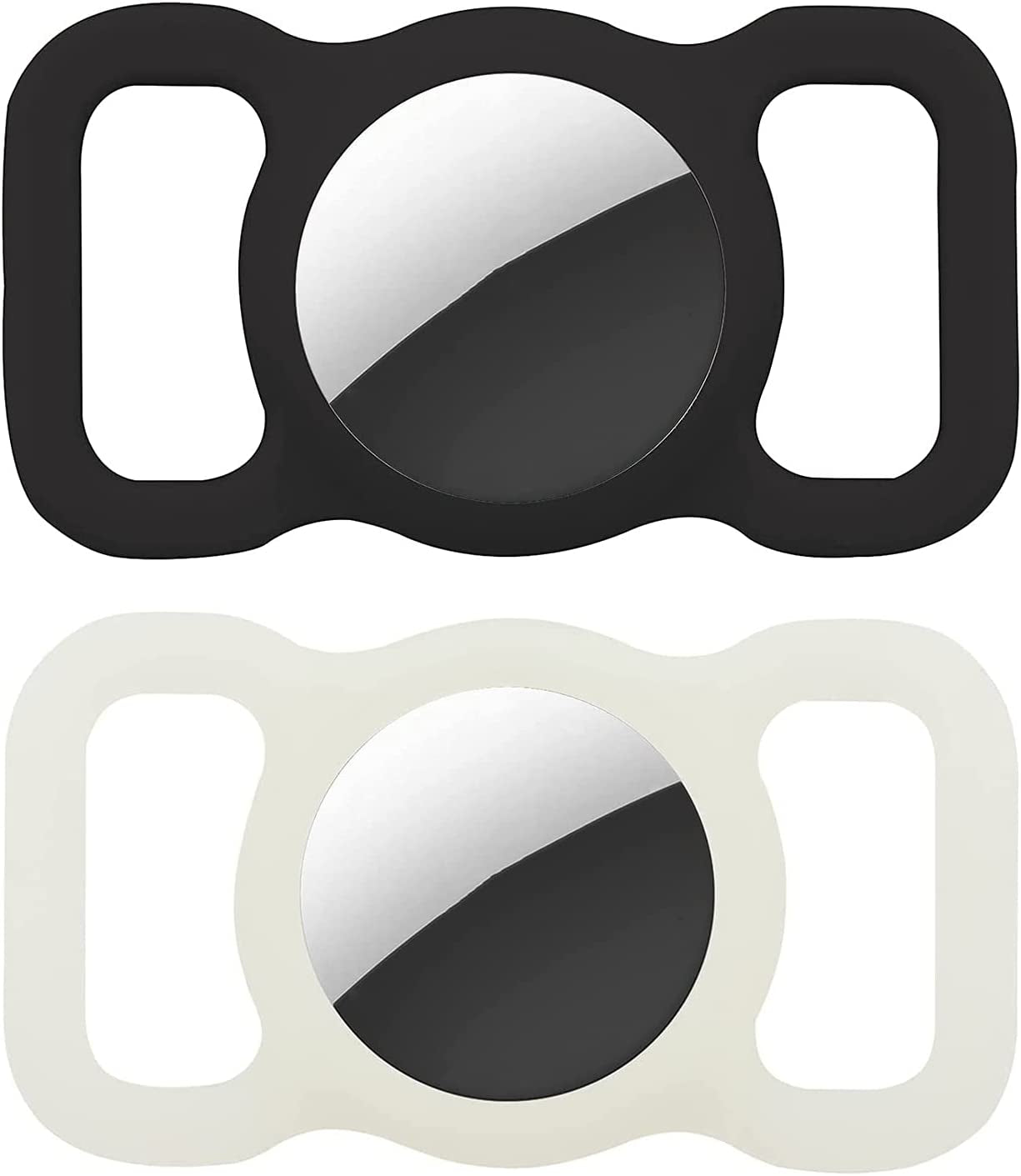 Holder Compatible with Airtag Air Tag, Case Cover Fit Dog Pet Cat Collar Compatible for Apple Finder Location Tracker Black & Blue  Chansmart Black & White  