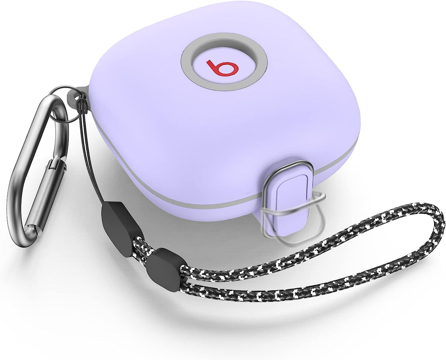 [Upgrade Secure Lock] Case for Beats Fit Pro 2021, WOFRO Shock-Absorbing Protective Cover TPU Hard Shell with Anti-Lost Lanyard/Keychain[One-Click Pop] (Red)  WOFRO Purple  