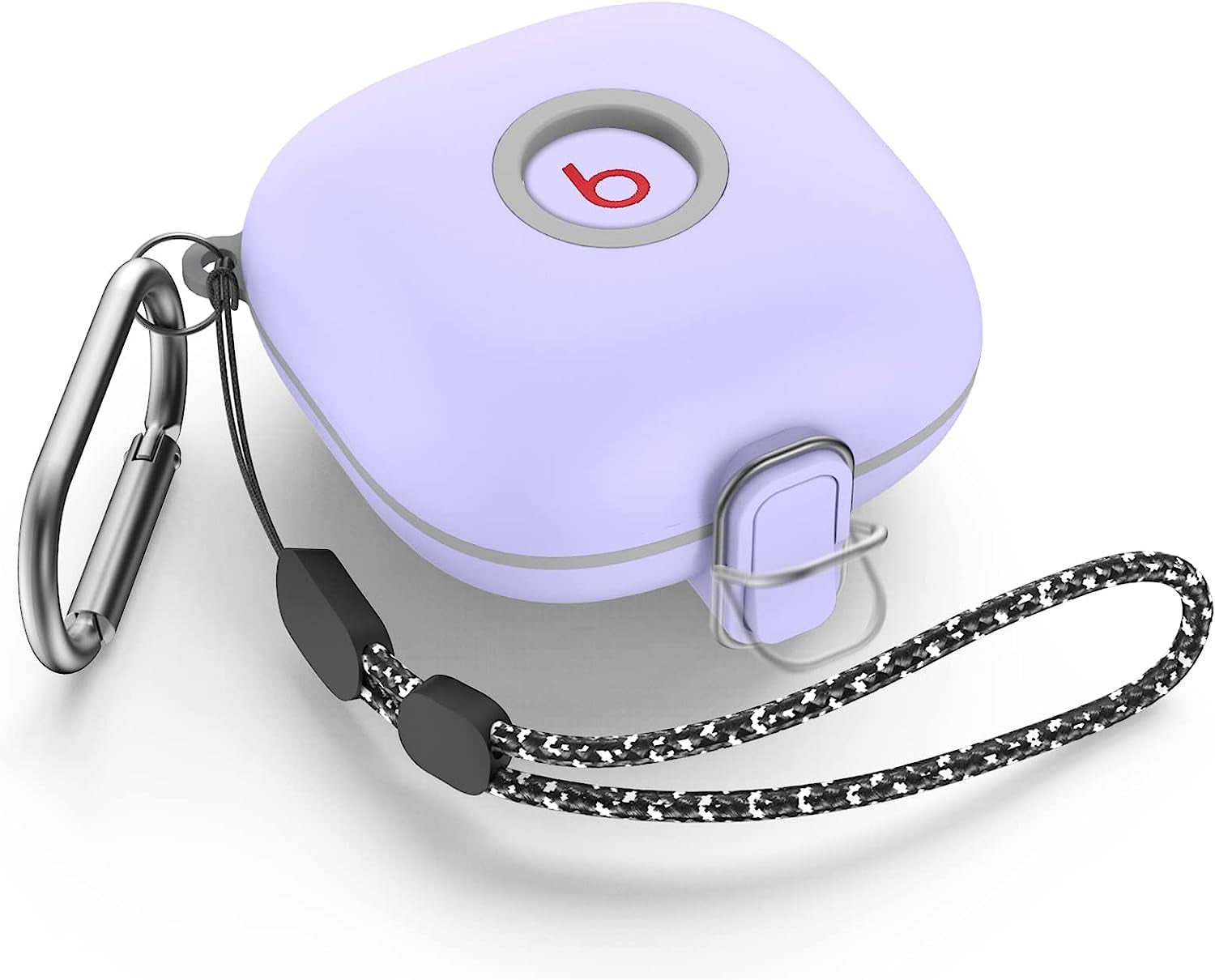 [Upgrade Secure Lock] Case for Beats Fit Pro 2021, WOFRO Shock-Absorbing Protective Cover TPU Hard Shell with Anti-Lost Lanyard/Keychain[One-Click Pop] (Red)  WOFRO Purple  