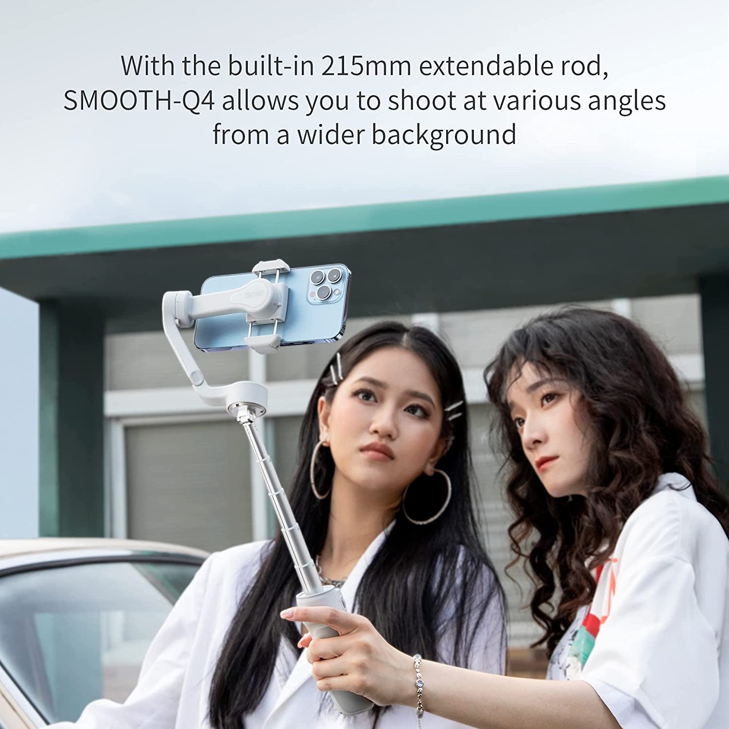 Zhiyun Smooth Q4 Smartphone Gimbal Stabilizer, 215Mm Built-In Extension Rod Compatible with Android and Iphone for Vlog Tiktok Youtube Video  zhi yun   