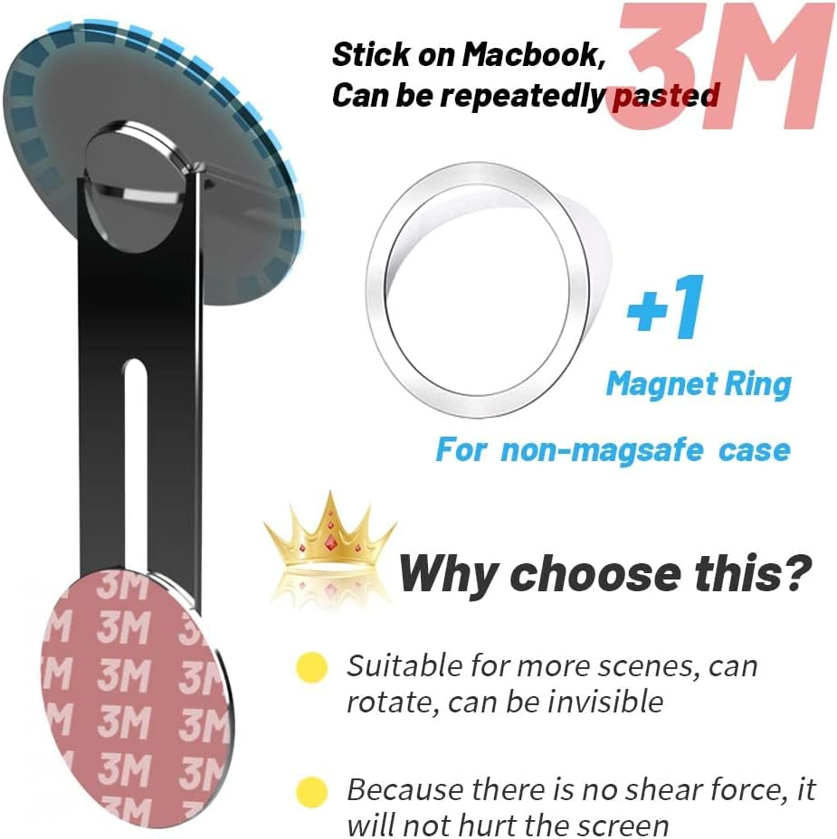 Lepivcank Continuity Camera Mount Magnet for Macbook Air Pro Compatible with Iphone 14/13/ 12 Series Macbook Webcam Mount for Ios 16 & Macos Ventura(Black)  lpivank   