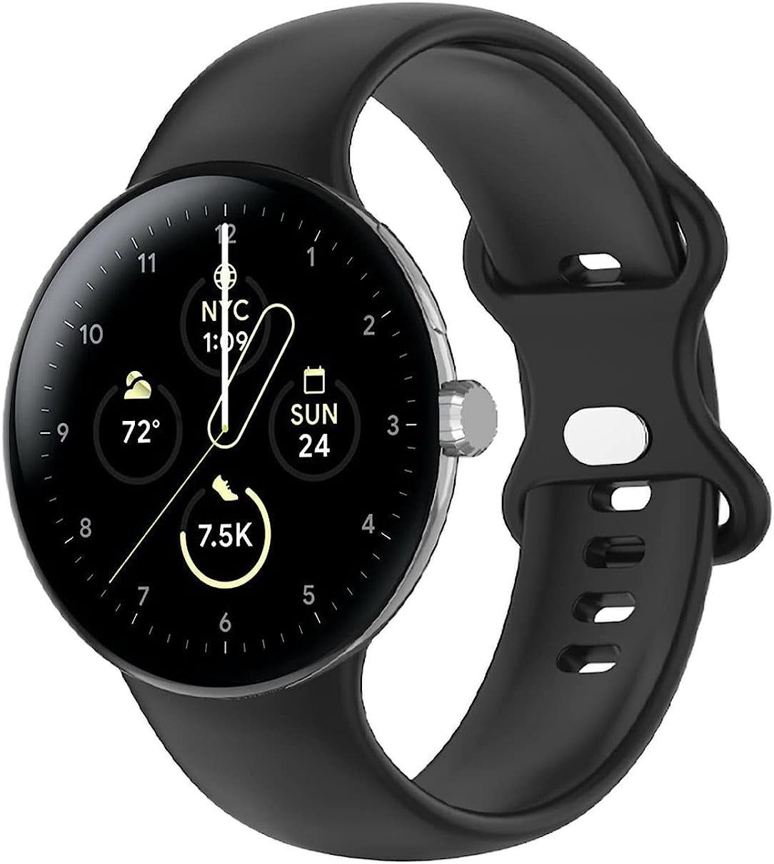 JADINET Compatible for Google Pixel Watch Band Silicone, Strap Band for Google Pixel Watch 2022 Men Women, Silicon Watch Band Straps Replacement Quick Release Band for Google Pixel Watch  JADINET   