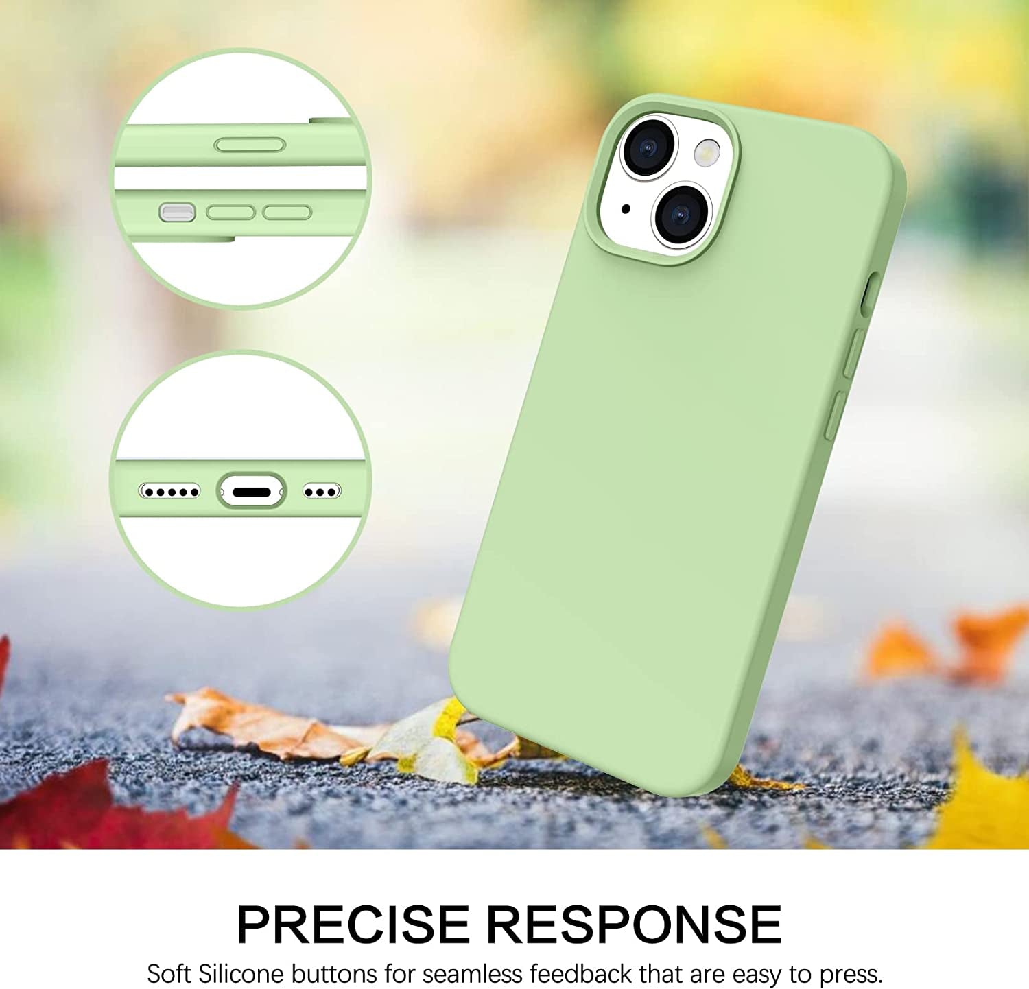 BENTOBEN Compatible with Iphone 14 Case, Liquid Silicone Gel Rubber Bumper Microfiber Lining Hard Back Shockproof Protective Phone Cover for Iphone 14 6.1", Matcha Green  BENTOBEN   