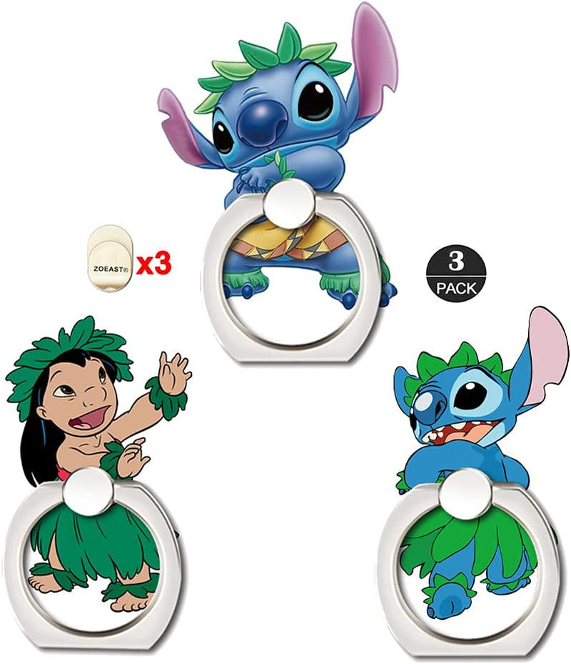 ZOSTLAND 3Pack Moon Guardian Fighter Phone Ring,Universal 360°Adjustable Phone Case Finger Grip Stand Holder Desk Stent Mount Car Hook Compatible with Iphone 13 12 11 MAX X plus Ipad (3Pcs Moon Girl)  ZOEAST 3pcs Dance Stitch  