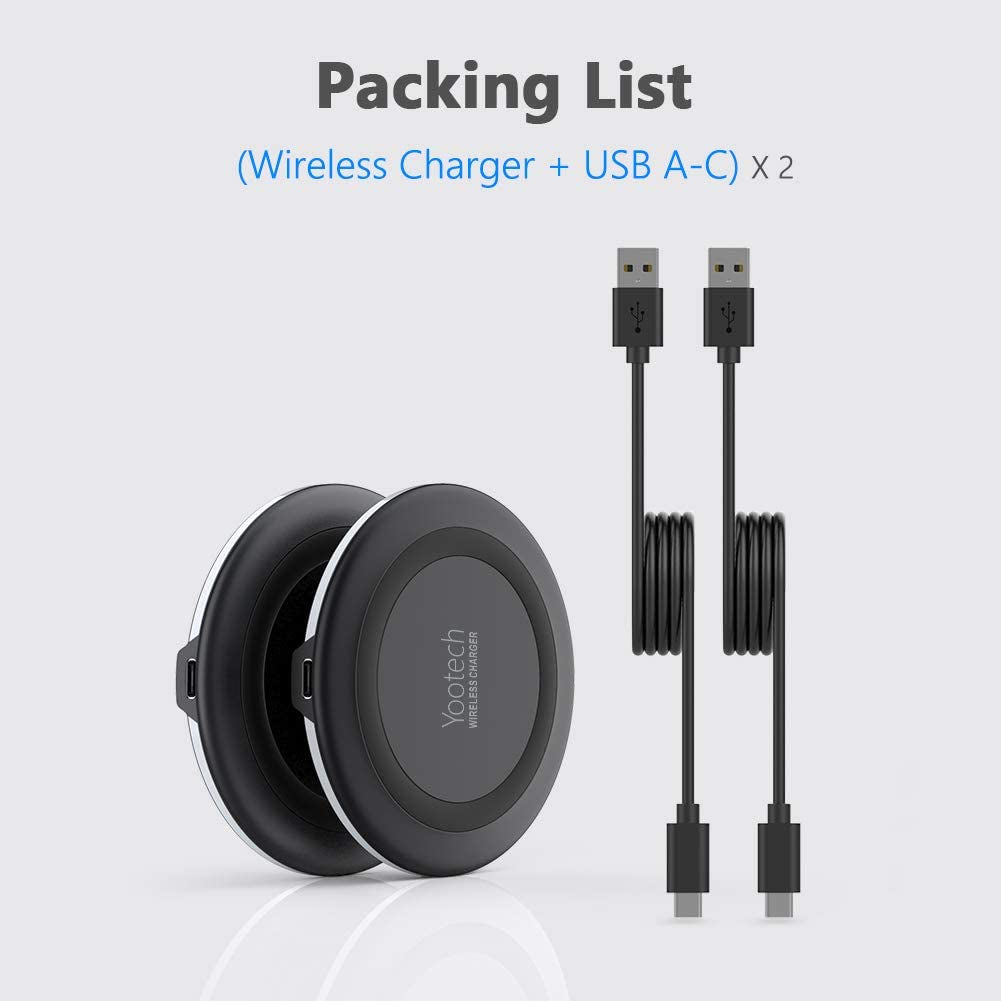 Yootech [2 Pack] Wireless Charger,10W Max Fast Wireless Charging Pad Compatible with Iphone 14/14 Plus/14 Pro/14 Pro Max/13/13 Mini/Se 2022/12/11/X,Samsung Galaxy S22/S21,Airpods Pro 2(No AC Adapter)  yootech   