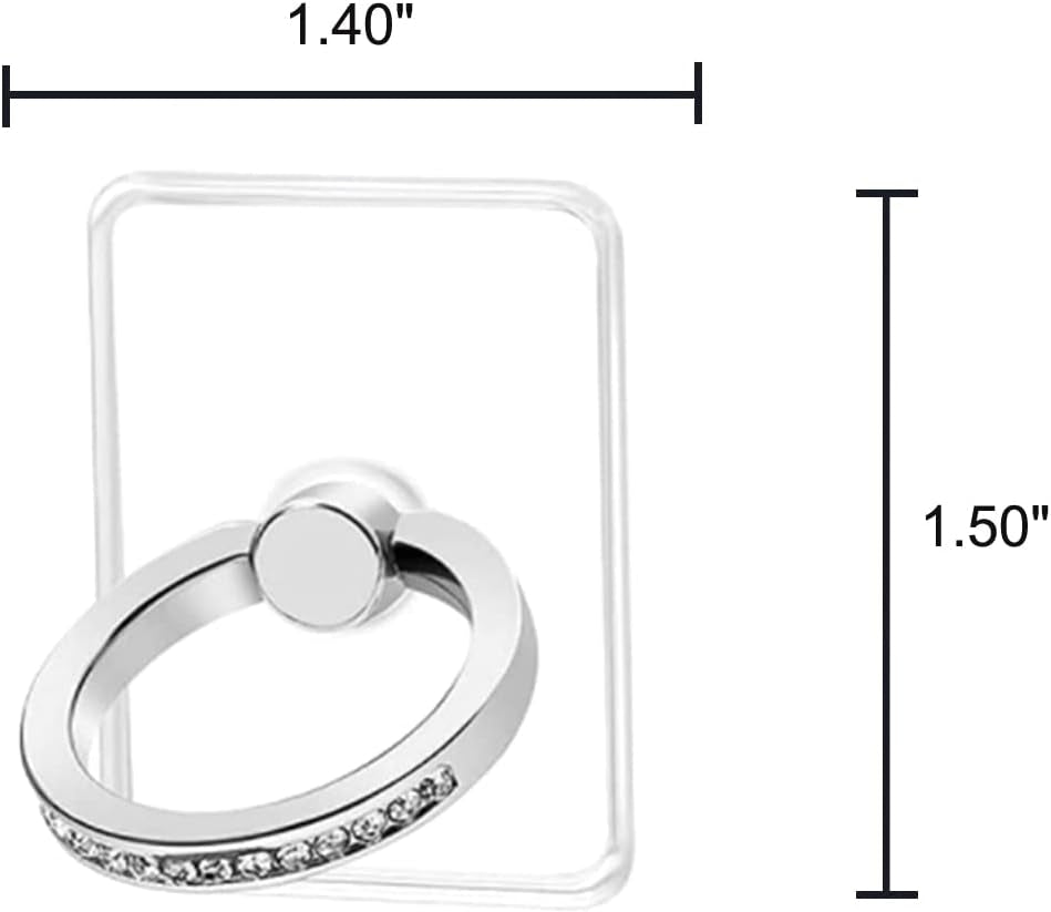 Bling Phone Finger Ring, 4 Pack Transparent Diamond Phone Kickstand Ring, Cell Phone Ring Holder Stand Clear (A3)  threestore   