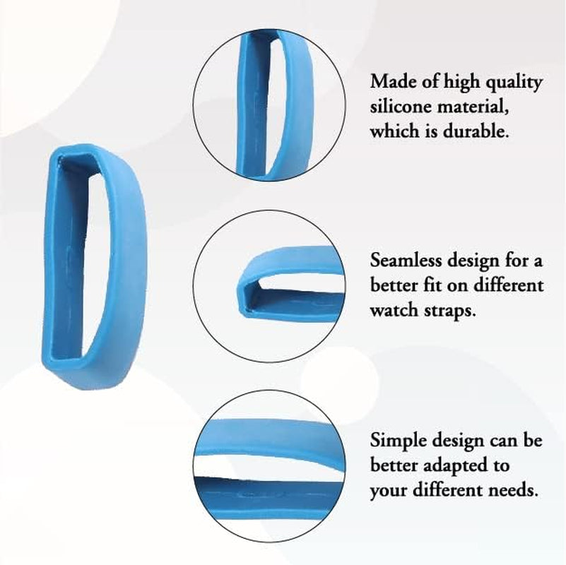 Fastener Rings Compatible for Fitbit Charge 2/Charge 3/Charge 4/Charge 5/Garmin Vivoactive 3/Gear S3 Bands Keepers, 22Mm Silicone Rubber Replacement Watch Band Loops Retainer Holder, Colorful-8 Pack  SKYLET   